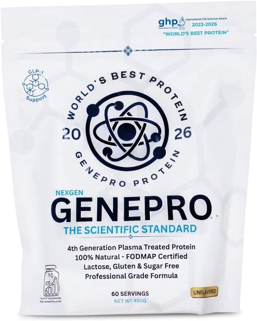 Premium GENEPRO GEN. 3 Unflavored Protein Powder – (4th Generation, 60 Servings)