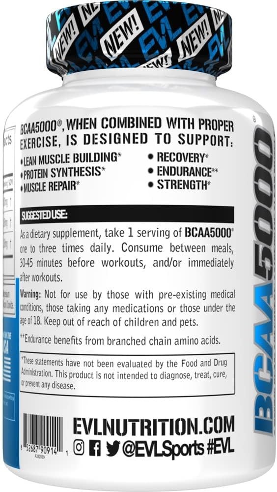 Evlution Nutrition BCAA 5000 – Recovery & Endurance – 30 Servings