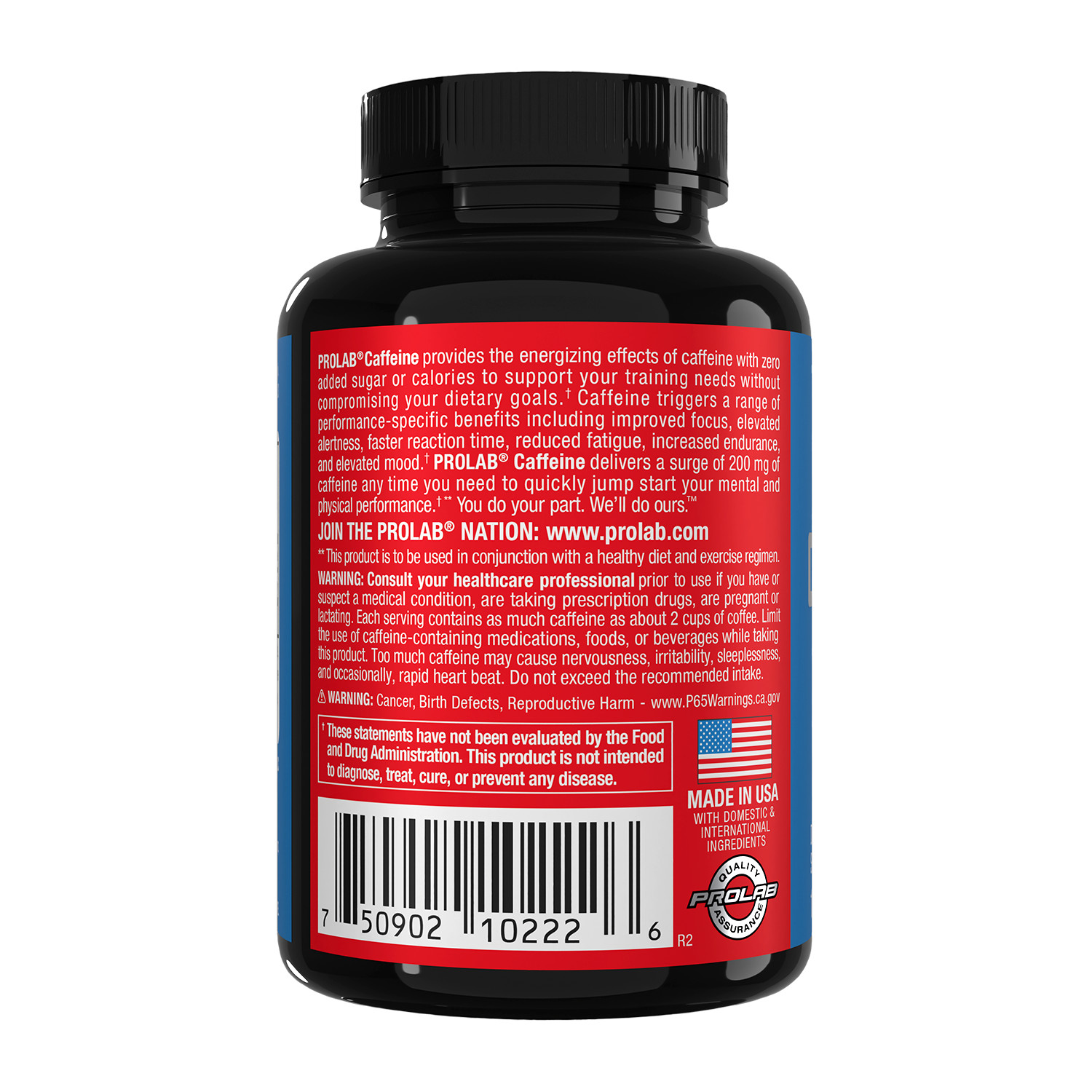 Prolab Caffeine Tablets 200mg 100ct. | Energy Support, Helps Enhance Endurance