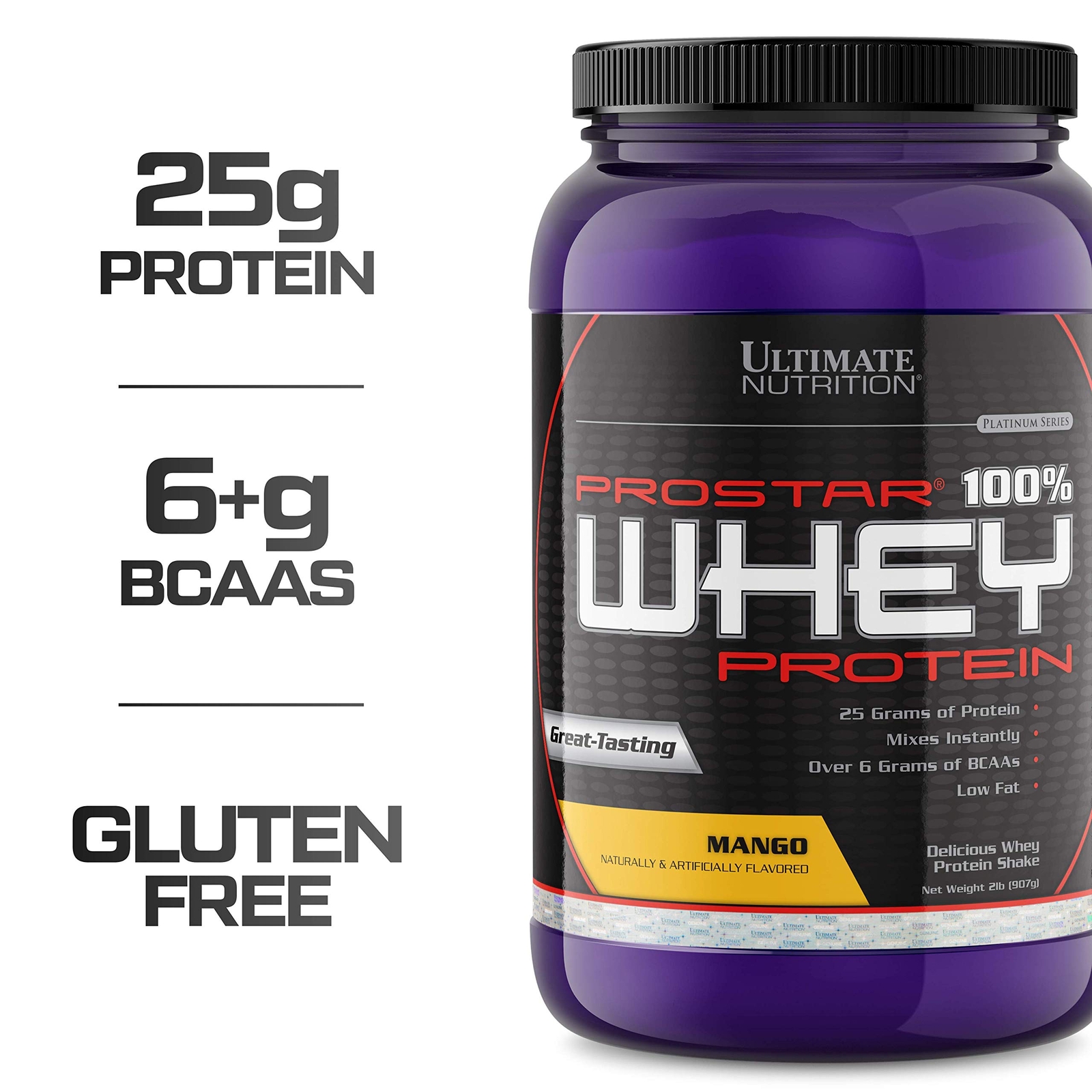 Prostar Whey Protein Powder 25 Grams of Protein – 30 Servings, Mango, 2 Pounds