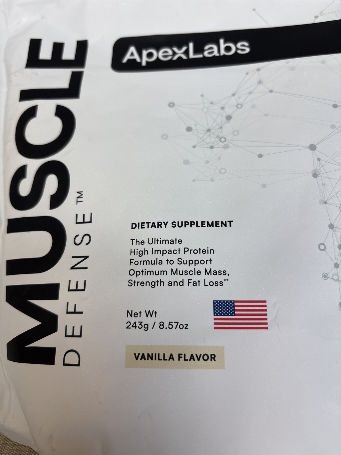 LOT OF 3 ApexLabs Muscle defense Vanilla Flavor Exp 10/26