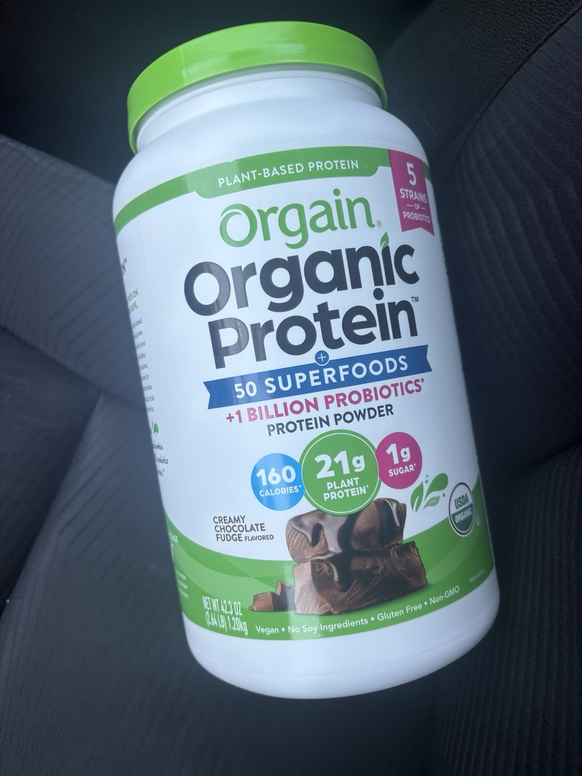 Orgain Plant-Based Protein Powder Vegan Gluten Free Chocolate Fudge 42.3oz