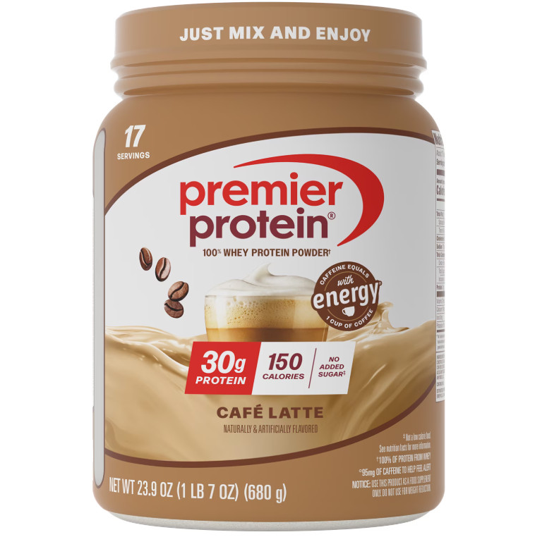 2 Pack Premier Protein 100% Whey Protein Powder,Café Latte,30g Protein,23.9oz Pk