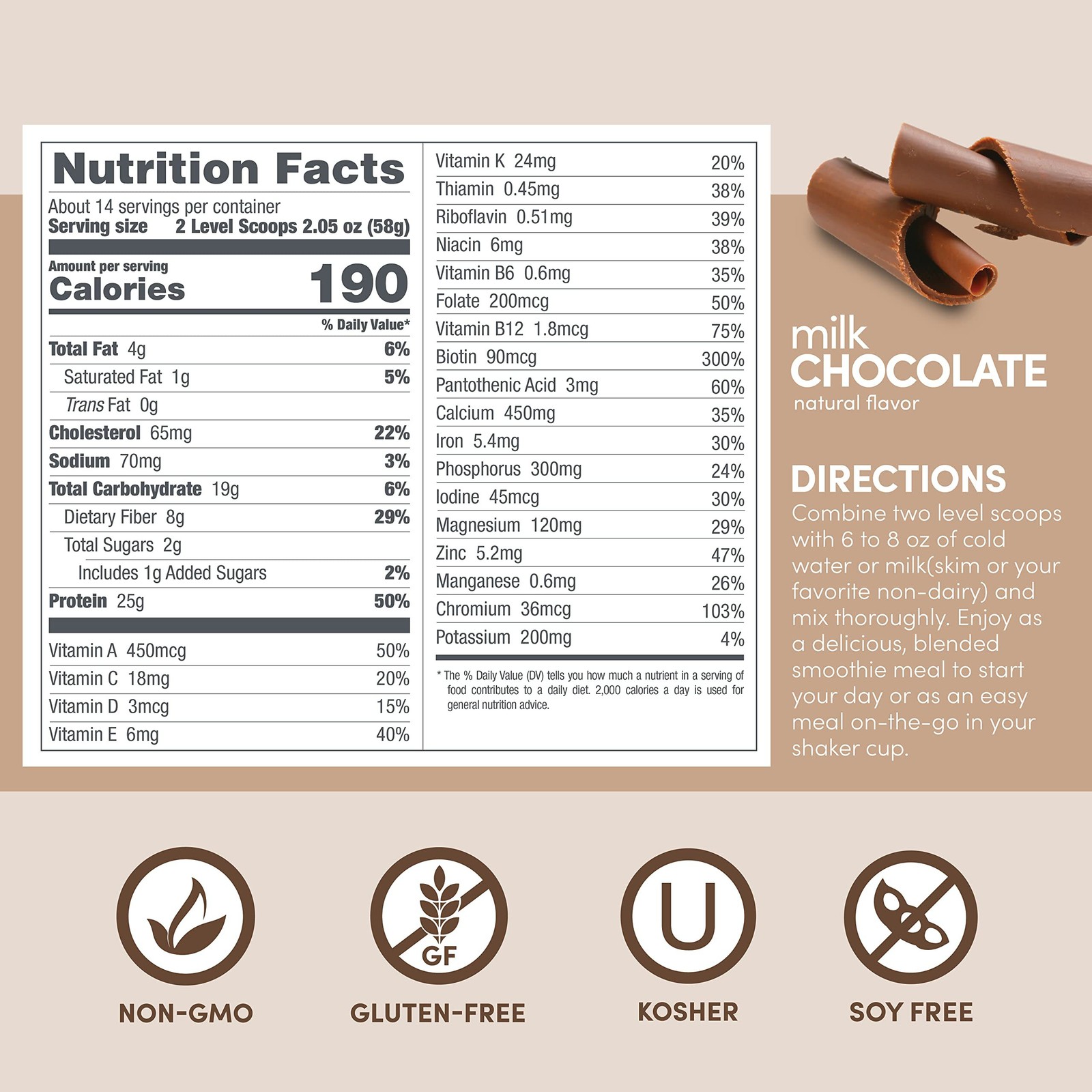 4/27 Designer Whey, Meal Replacement Protein Powder, Milk Chocolate, 1.72 lb