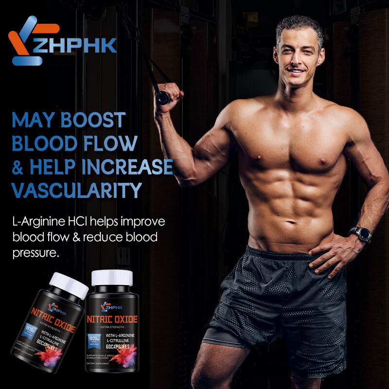 60 Nitric Oxide Booster Supplement w/ L-Arginine Premium Workout Muscle Capsule