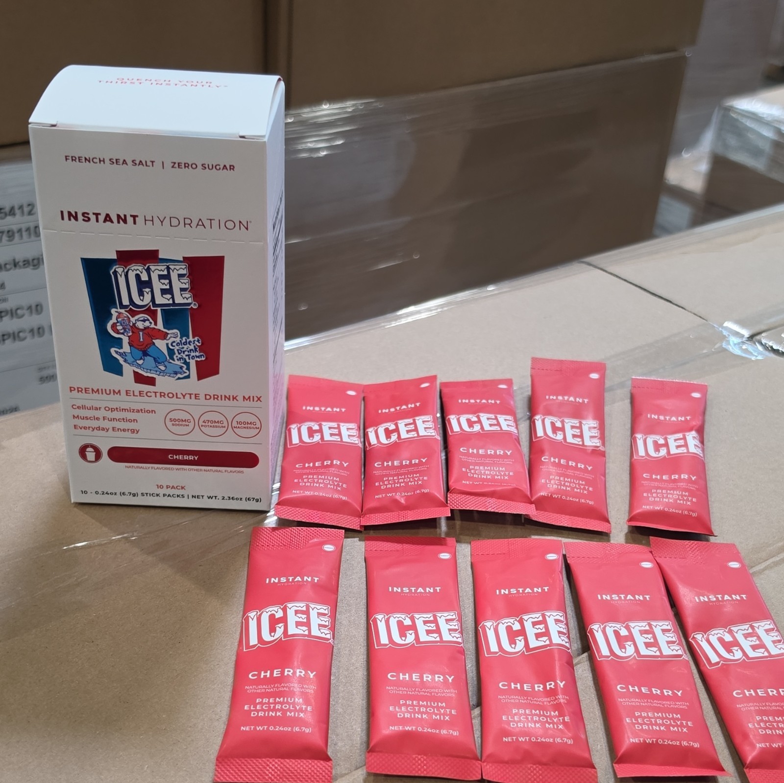 ICEE Electrolyte Hydration Drink Mix Cherry Lot Of 30 Sticks Zero Sugar