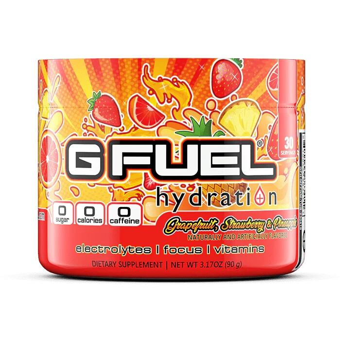G Fuel Hydration Grapefruit, Strawberry & Pineapple GFuel 30 Servings