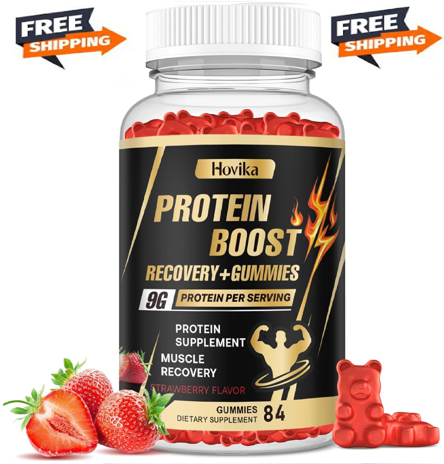 Whey Protein Gummies, 9g Protein per Serving, Easy to Take Snacks for Men & Wome