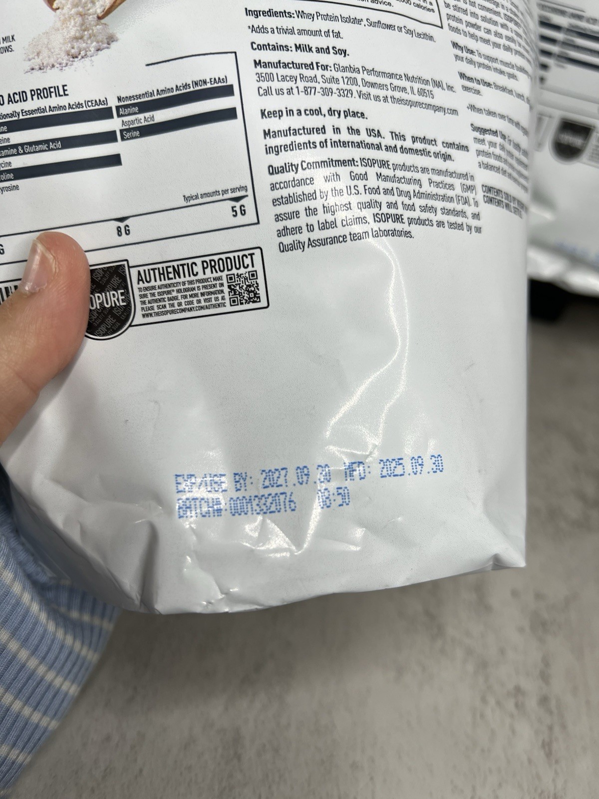Isopure Zero Carb Whey Protein Isolate Powder Unflavored 16oz Two Pack Exp 09/27