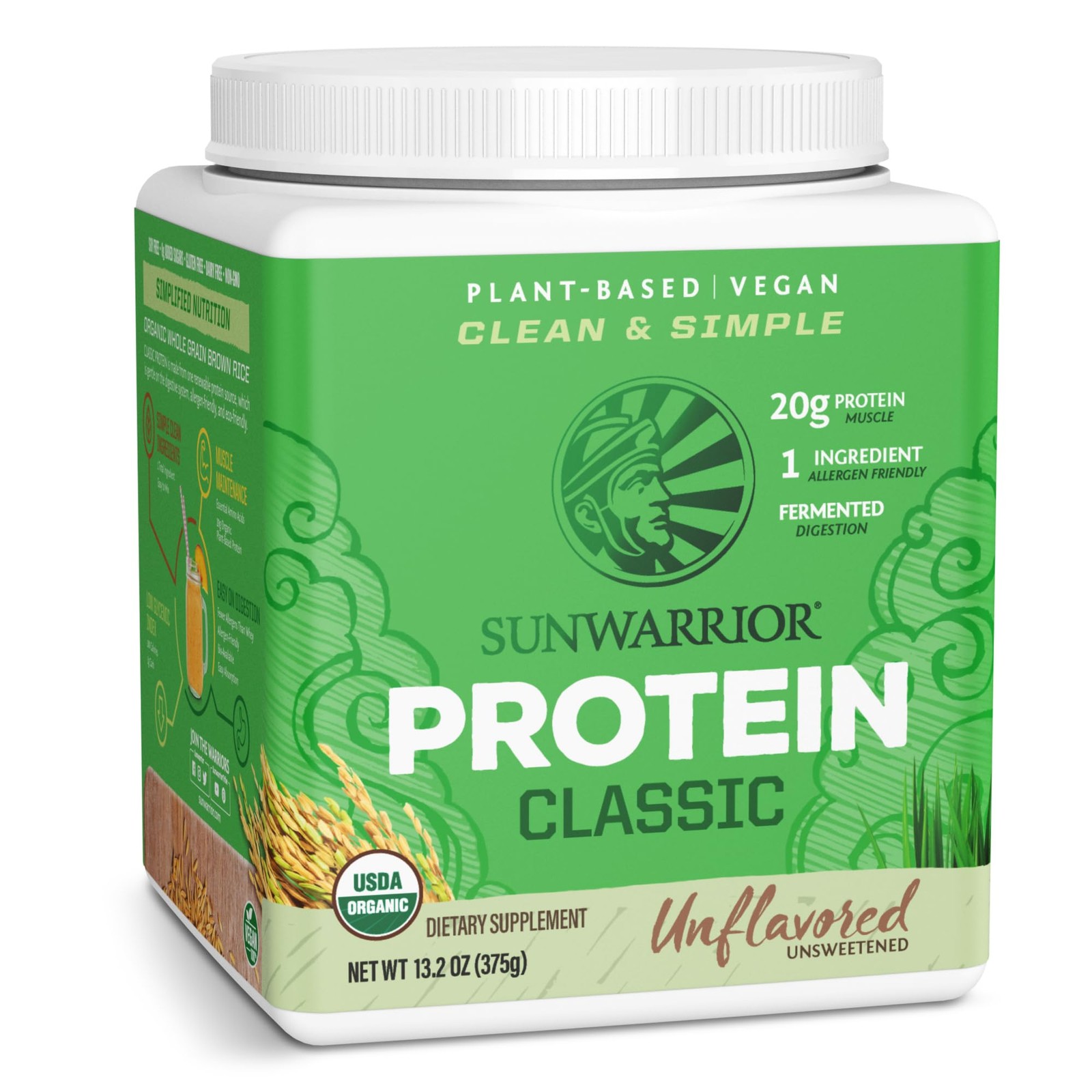 pack of 3 Sunwarrior Brown Rice Protein Powder with Bcaa & Amino Acids Raw Rice