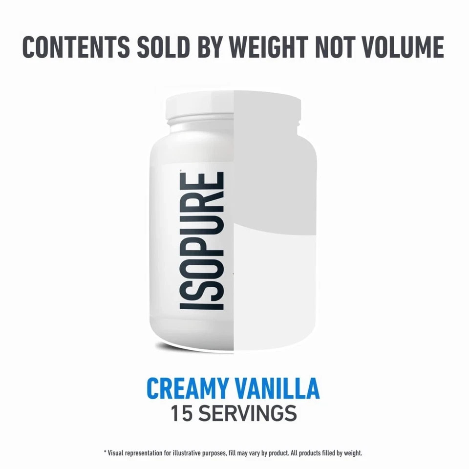 Isopure Zero Carb 100% Whey Protein Isolate Vanilla Protein Powder, 25g