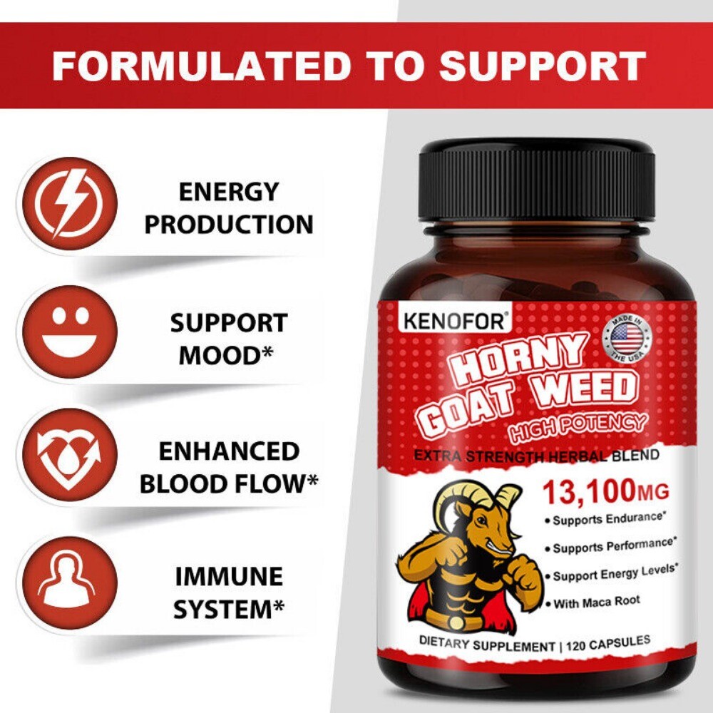 Horny Goat Weed Complex | 13,100 mg | 120 Capsules | Vegetarian | by KENOFOR
