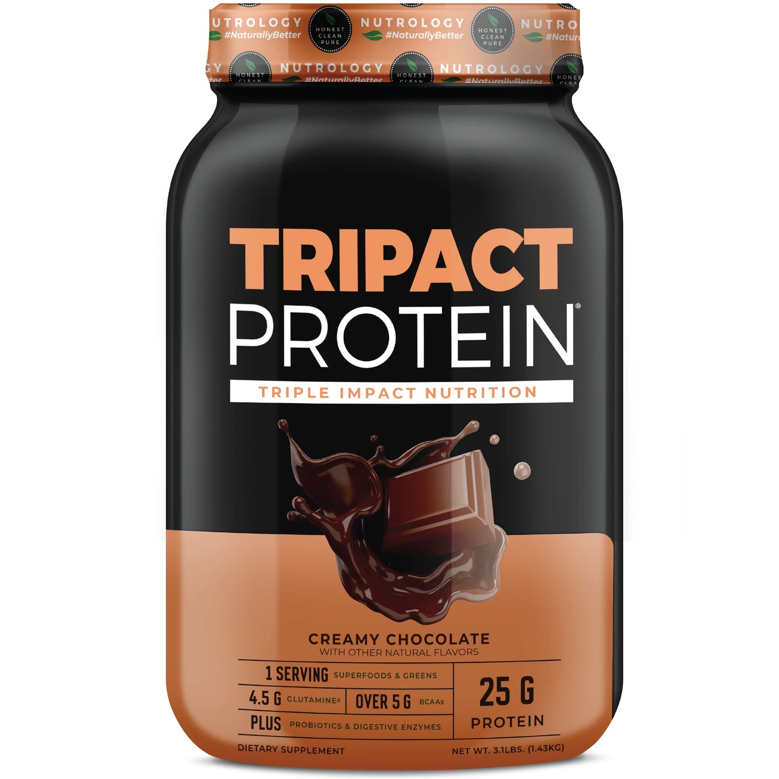 Nutrology TRIPACT Protein Powder 7in1 Meal Replacement Shake with Grass Fed …
