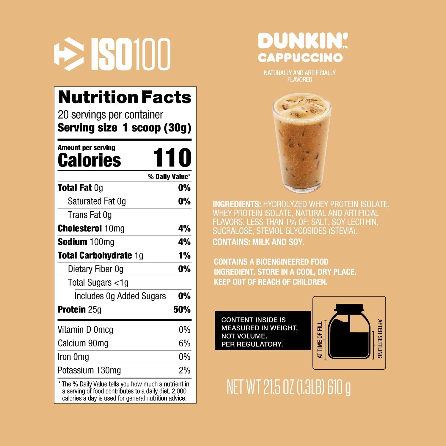 Dymatize ISO100 ISO-100 25g 1.4lb Hydrolyzed Whey Isolate 20 Servings 10 Flavors