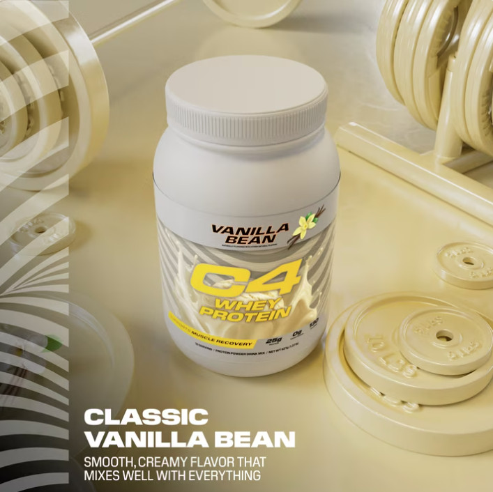 C4 Pro Whey Protein Powder, Vanilla Bean Flavor, 25g of Protein, 18 Servings
