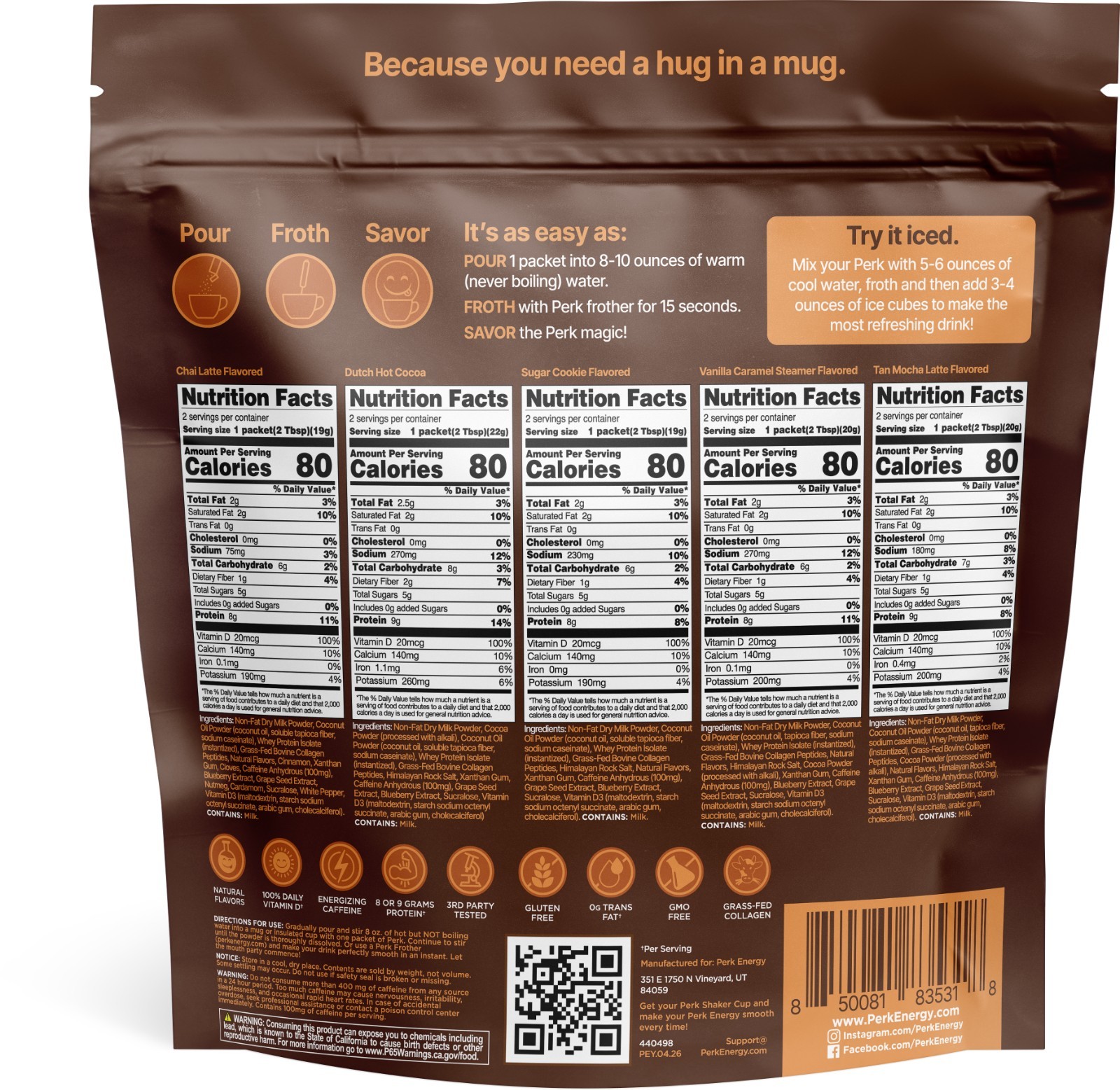Perk Energy Drink Mix (Variety Pack) 10 Stick Packs – Healthy Coffee Alternative