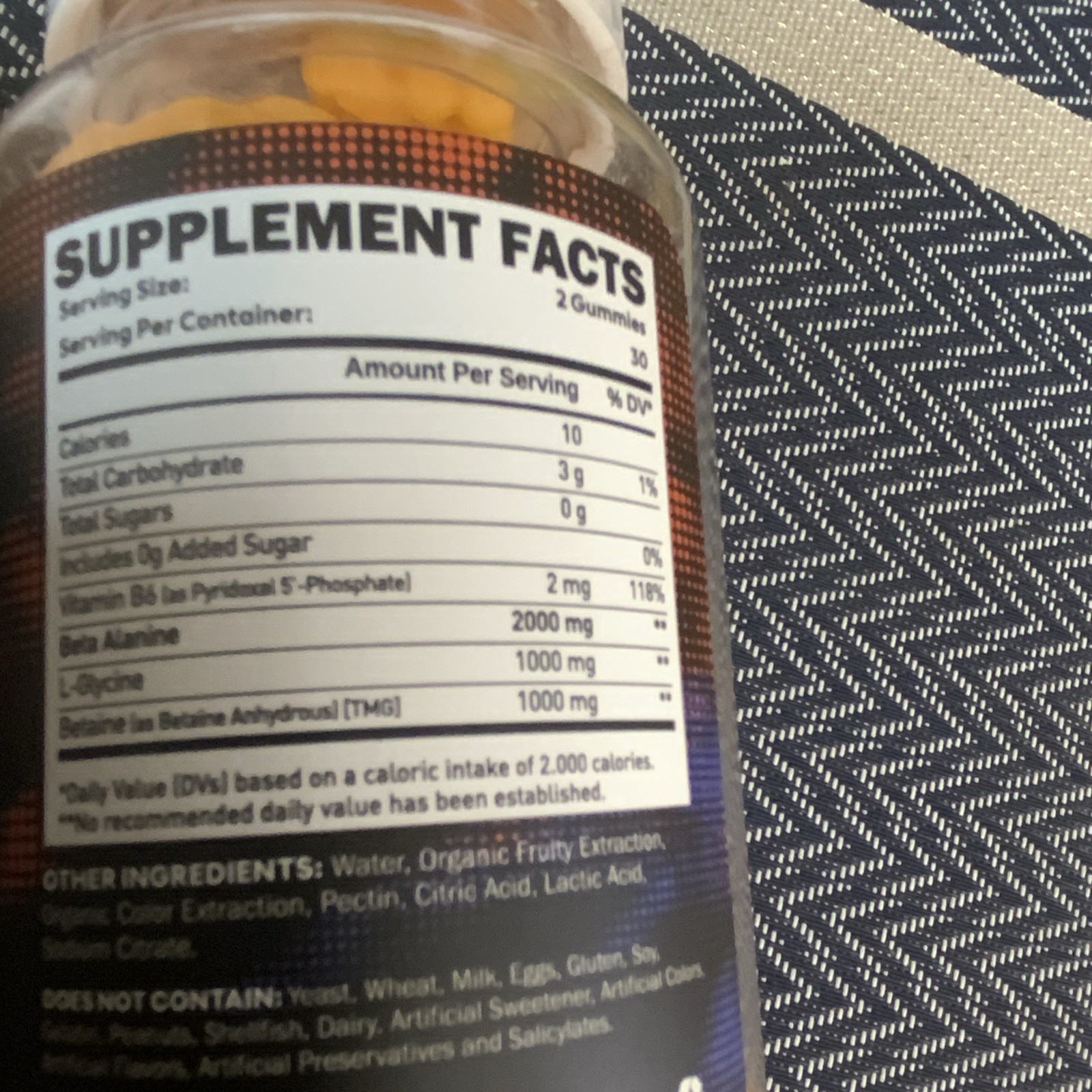 duwhot Beta Alanine 2000mg Orange Gummies, 60 Ct Muscle Recovery Exp 05/2028