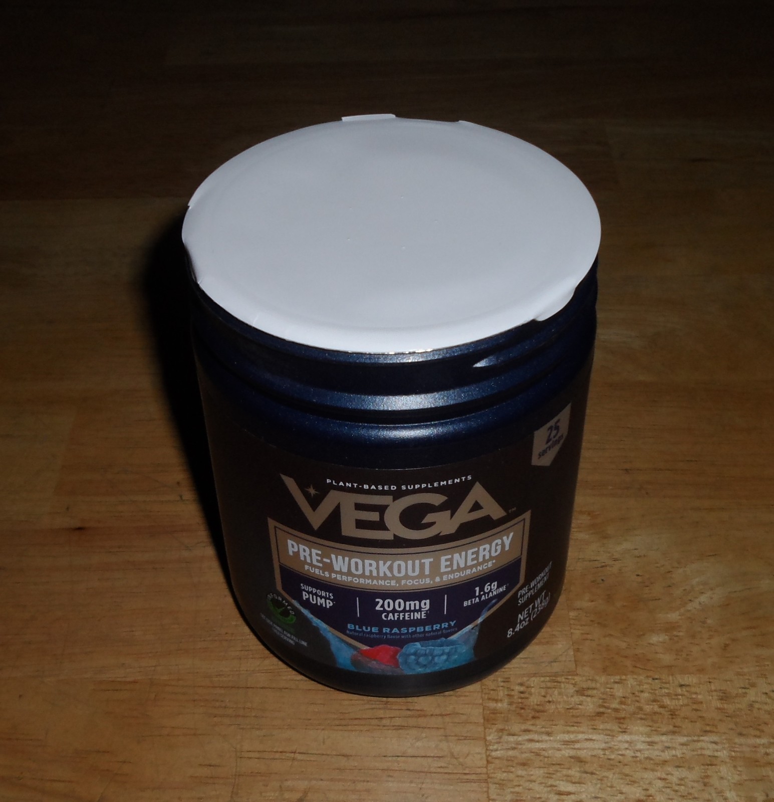 Vega Blue Raspberry Pre-Workout Energy Supplement 8.4 Oz. Powder 01/2027 *NEW*