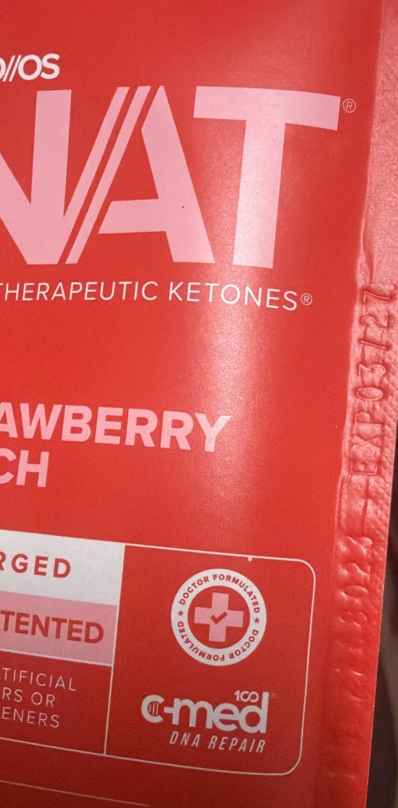 Prüvit Ketones NAT 10 Packets Charged STRAWBERRY P/ FREE SHIPPING 03/2027