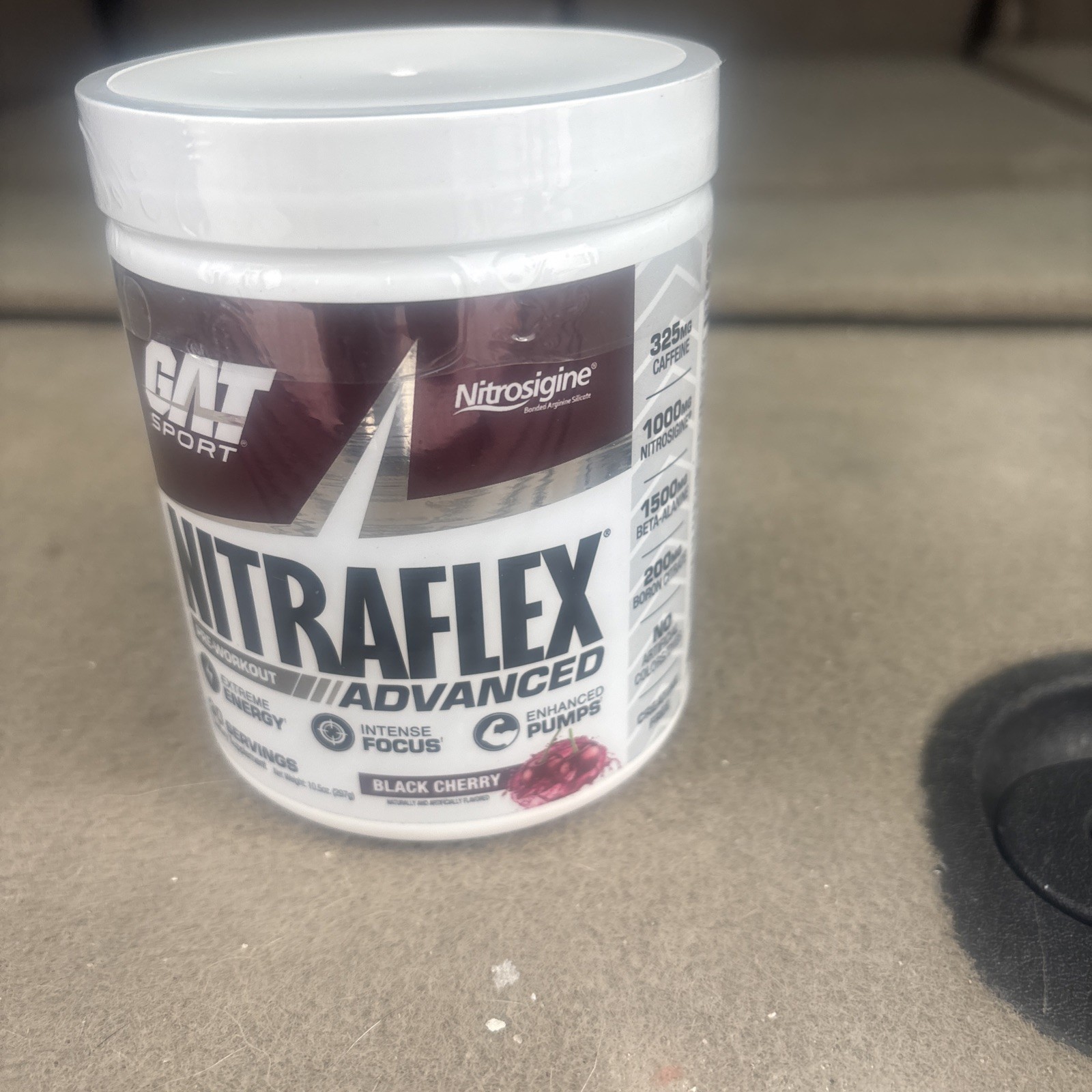 GAT Sport Nitraflex Advanced Pre-Workout Powder Black Cherry. Exp 07/2028.