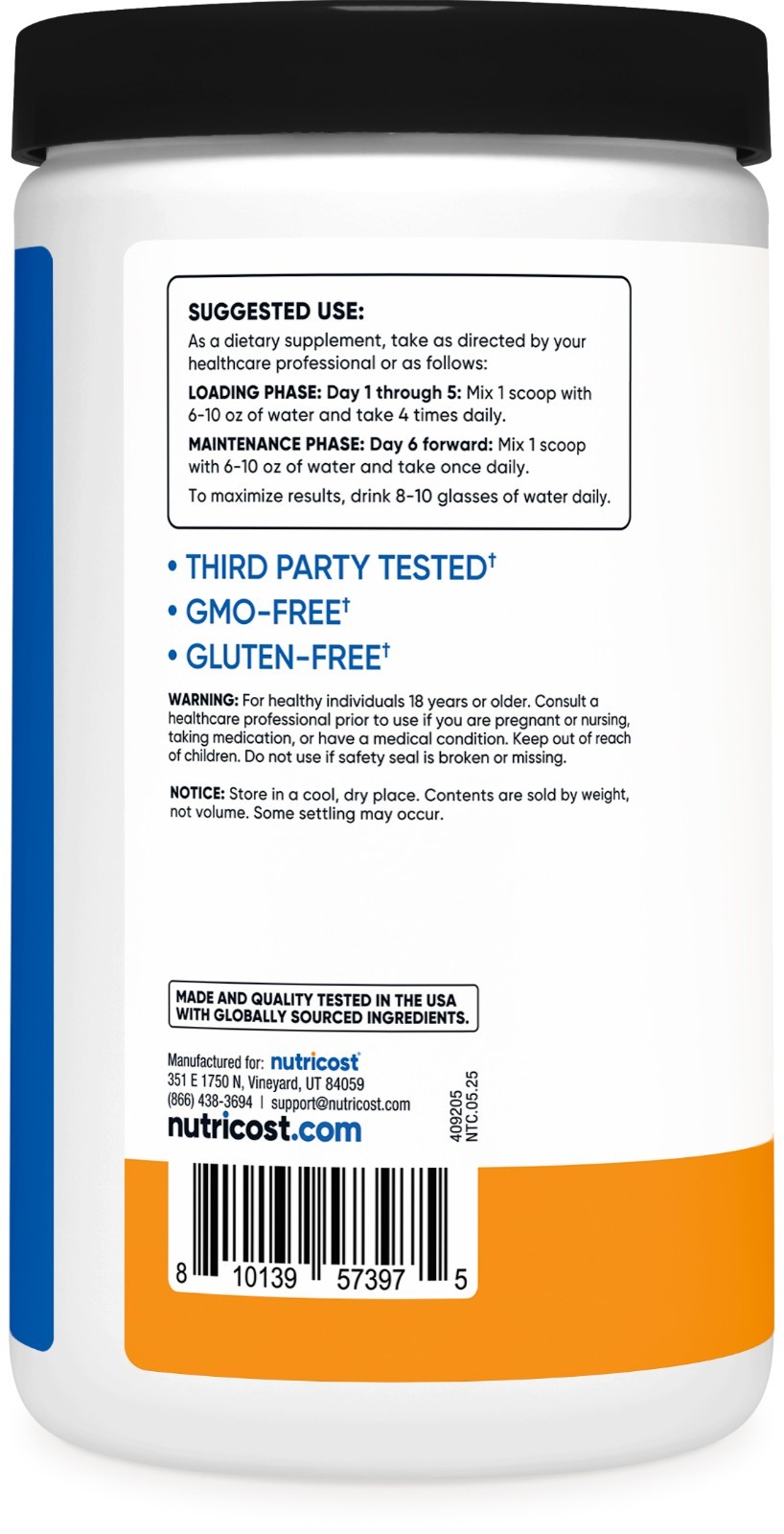 Nutricost Creatine Monohydrate Powder (500G) (Mandarin Orange)
