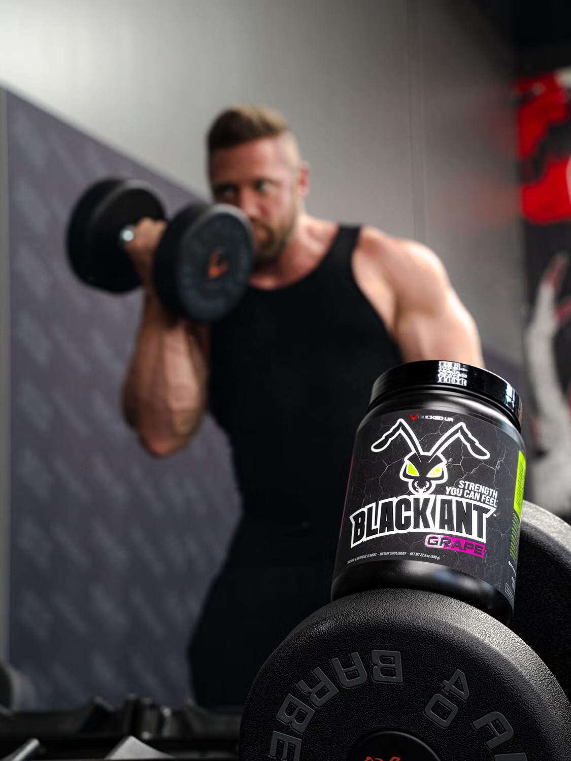 BUCKED UP Black Ant Pre-Workout Energy Pump Focus + FREE Bucked Up Flag T-shirt