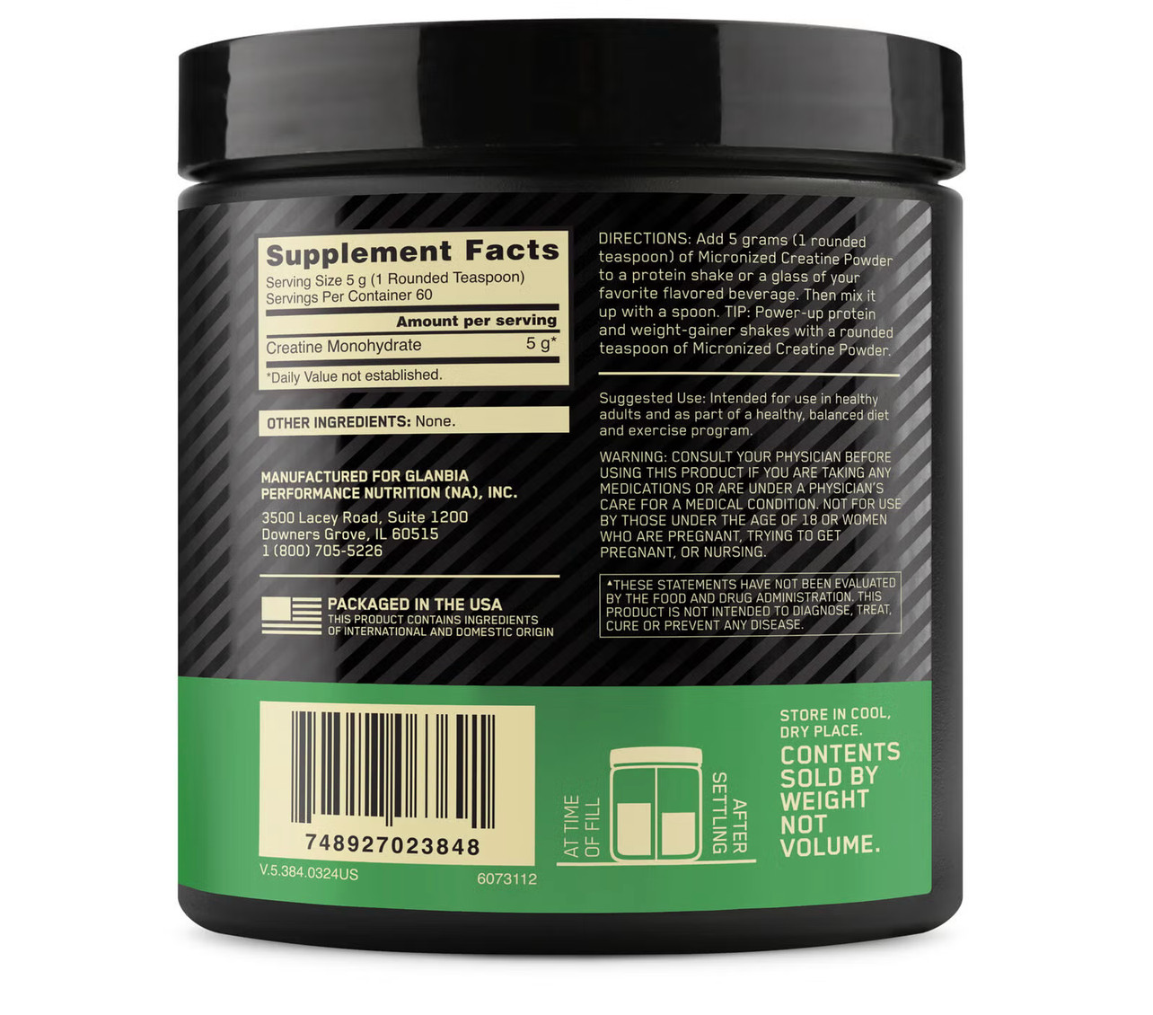 Optimum Nutrition Micronized Creatine Monohydrate Powder