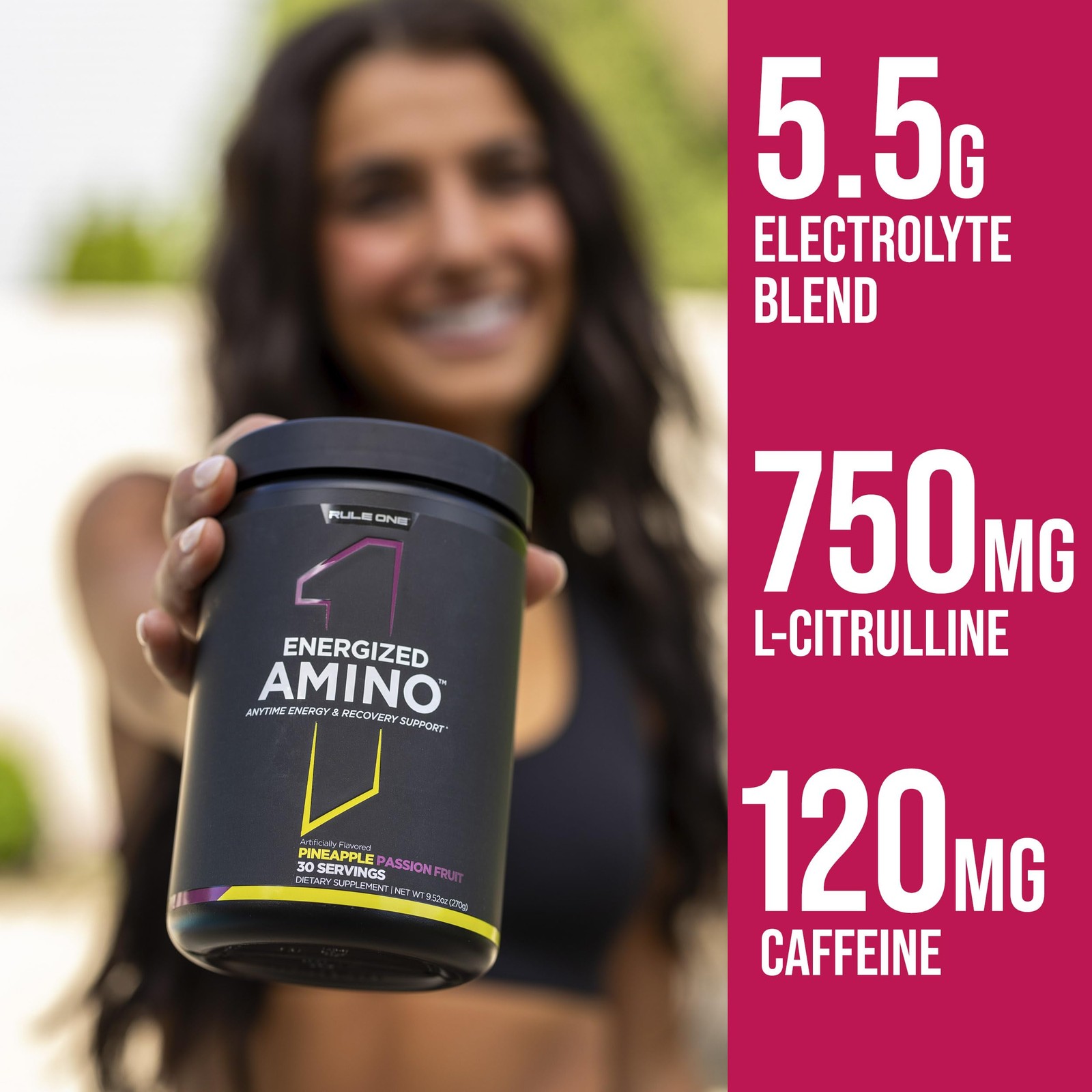 Rule 1 Energized Amino – Anytime Energy and Recovery Support with BCAAs, Glut…