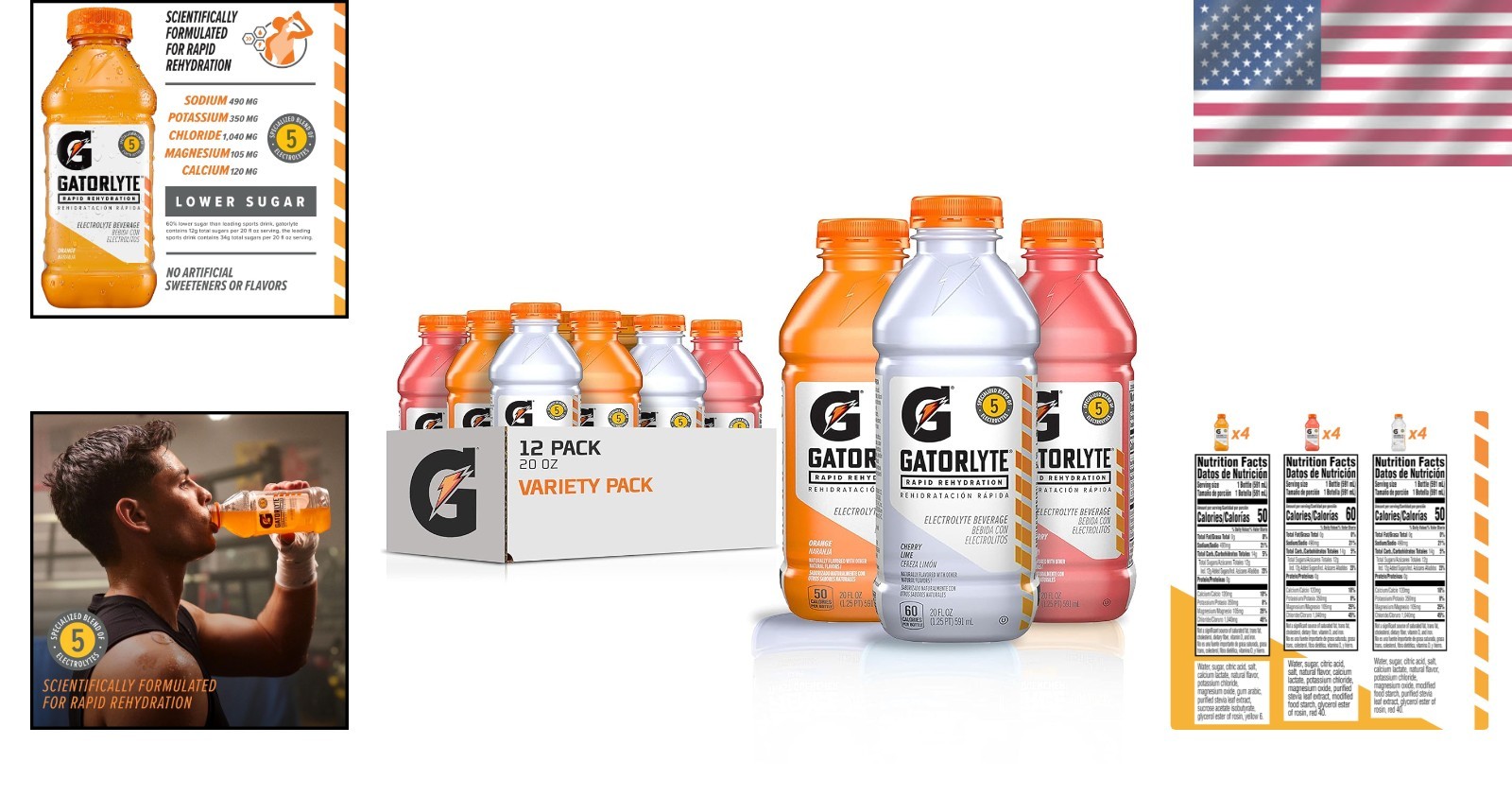 Gatorade Hydration Drink, Variety Pack, 20oz Bottles 12 Pack