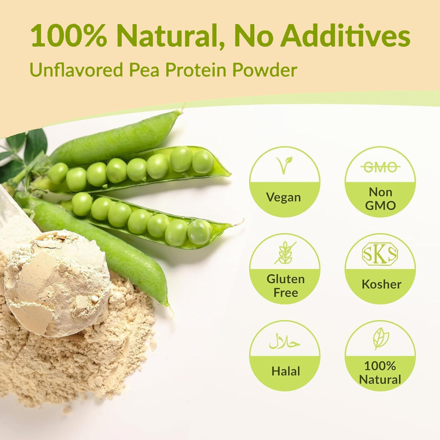100% Organic Pea Protein Powder Vegan Formula Supports Muscles 26g Per Serving
