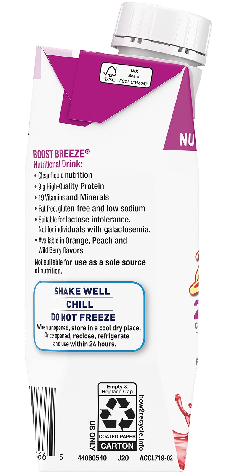 Boost Breeze Nutritional Drink Wildberry, 8 Fl Oz (Pack 8 of 6)