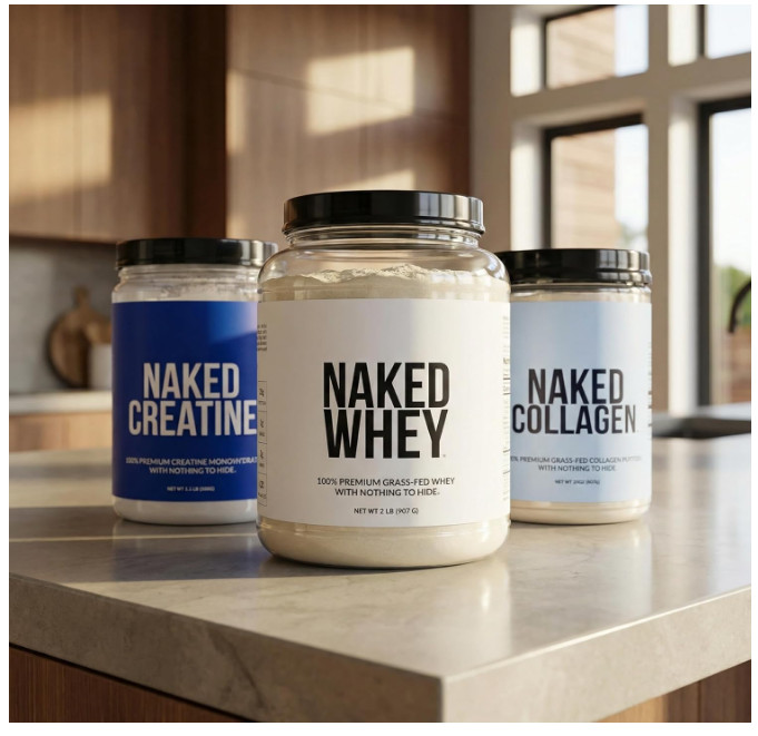 NAKED Whey Protein Powder Grass Fed Unflavored 2 lb 1 Ingredient Gluten Free