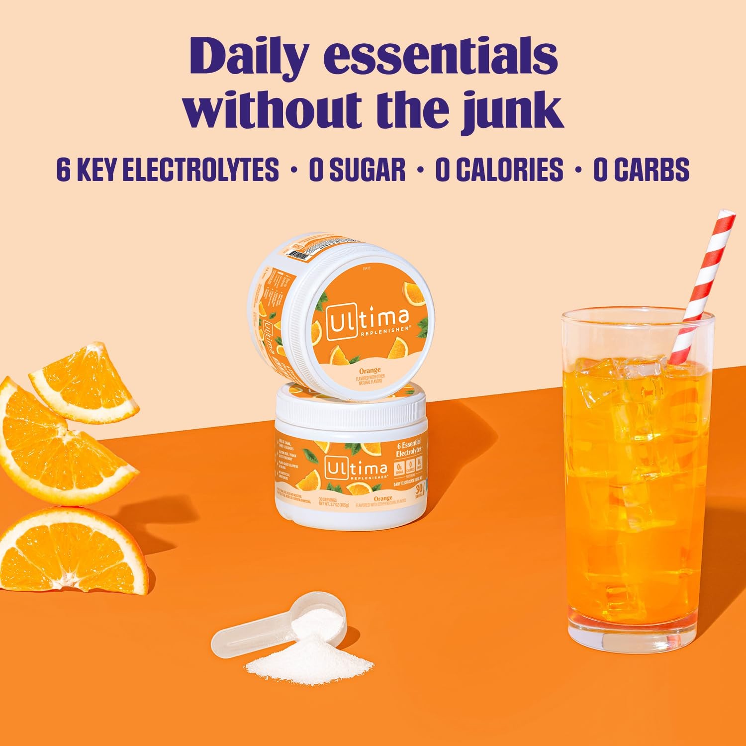 Ultima Replenisher Orange Electrolytes Powder, 3.6 Ounce (Pack of 1),