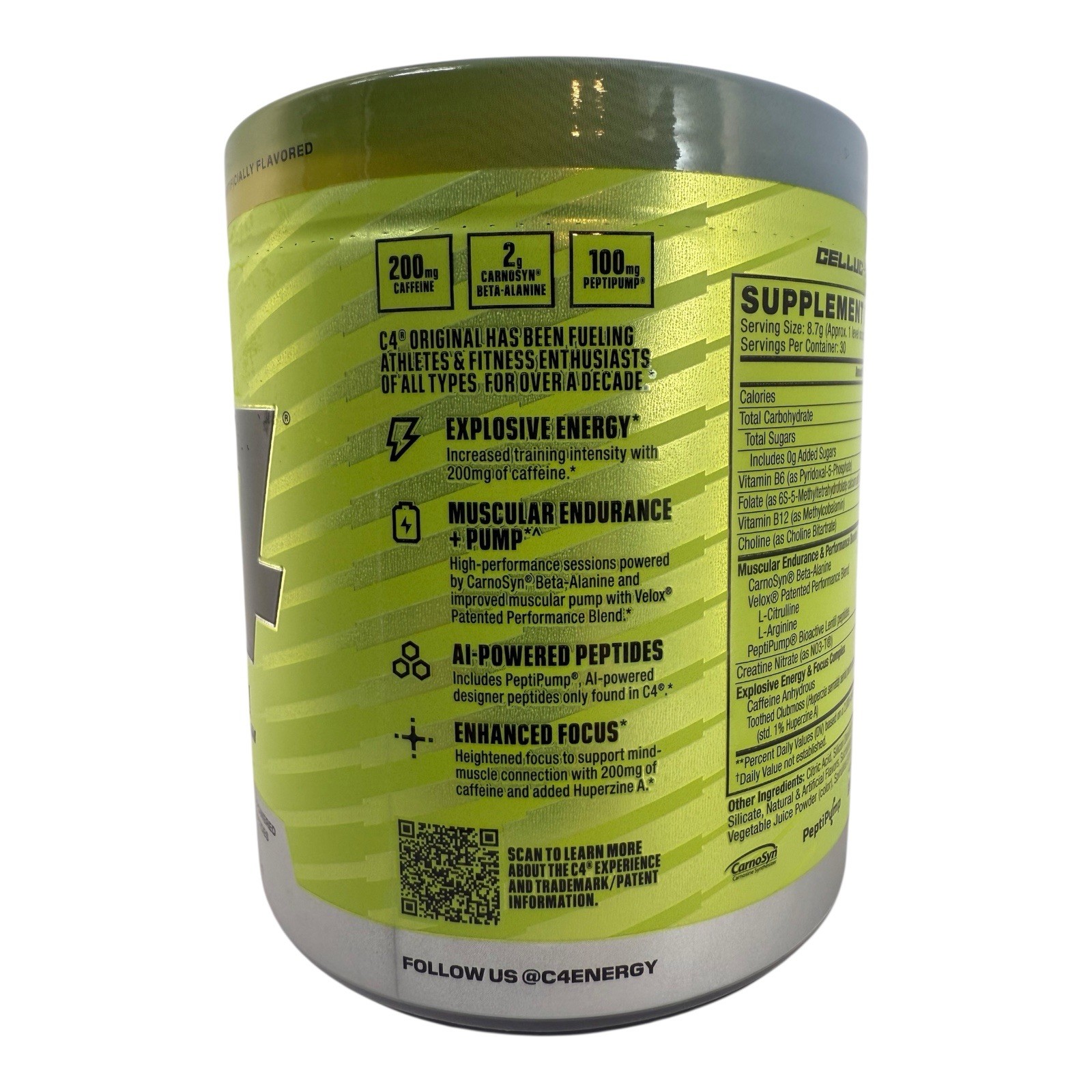 C4 Original Pre-Workout Powder 9.2oz ~ 30 Servings ~ Rainbow Blast ~ BB 04/2026