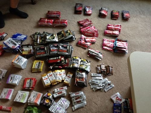 Supplement Samples Lot Mix Of 50 Items. Pre Workout Protein Fat Burner Bcaa Test