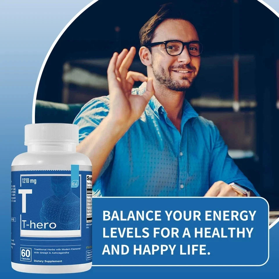 Essential Elements T-Hero Health Supplement Enhance Energy & Performance, 2 Pack