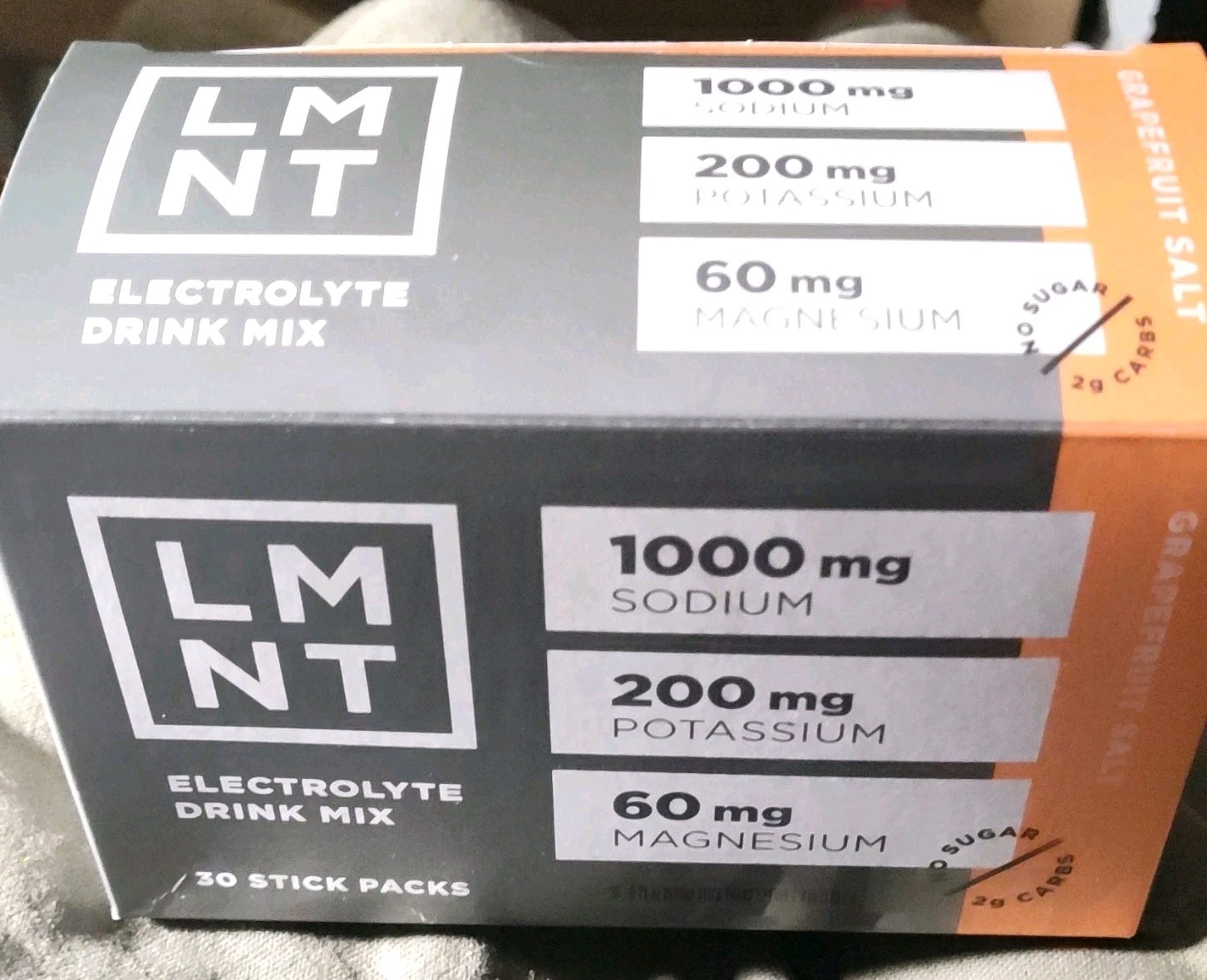 LMNT Grapefruit Salt Electrolyte Drink Mix Zero Sugar 30 Stick Packs 6g