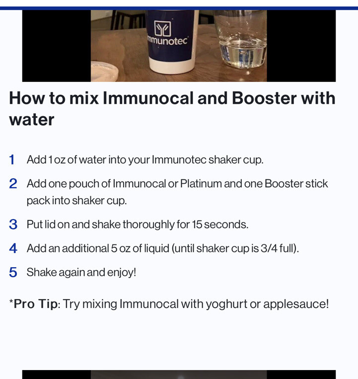 IMMUNOCAL 1 )Immunocal Classic 1 )booster 1) Sun Ray cup free)