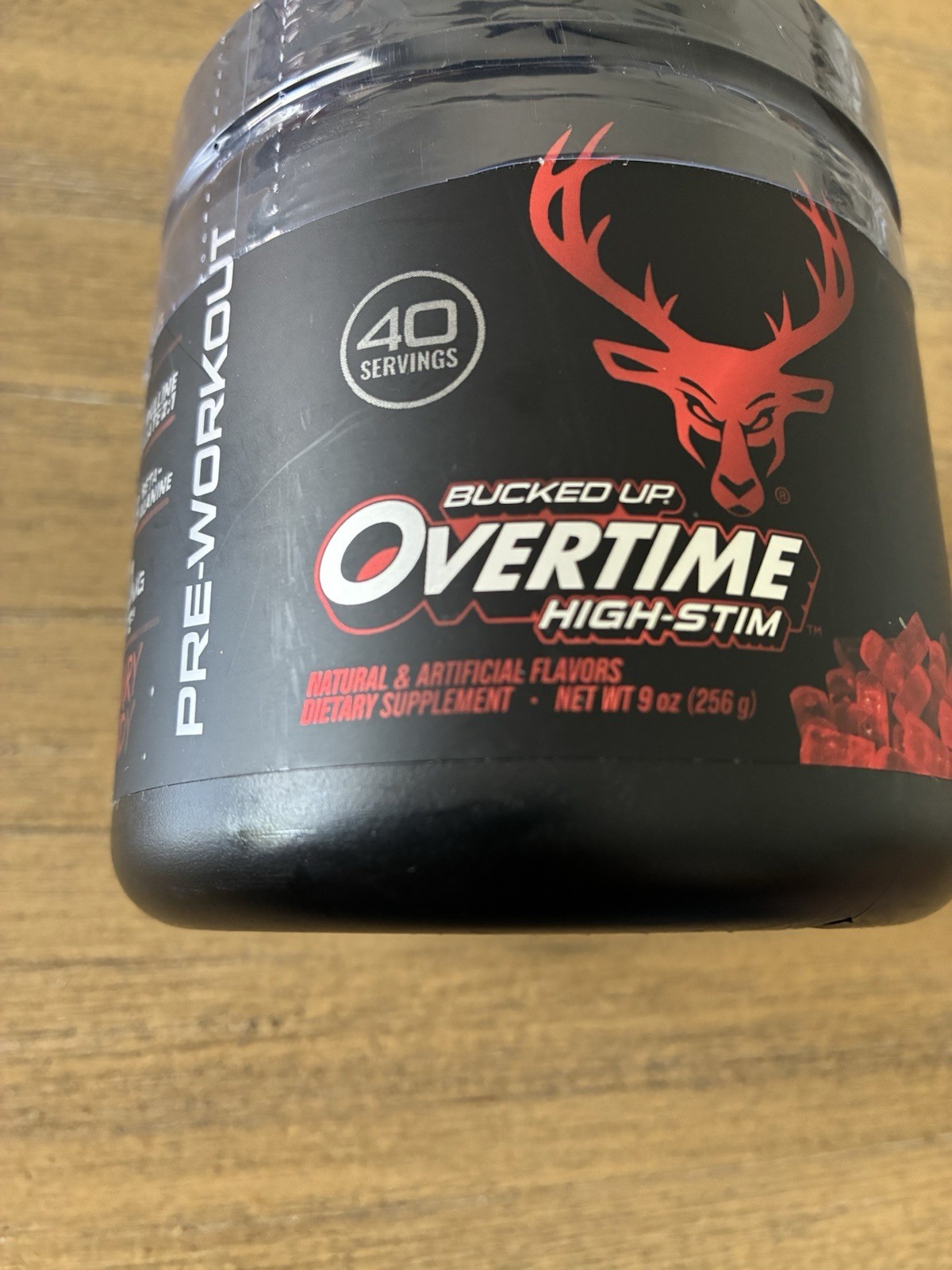 BUCKED UP OVERTIME HIGH STIM CHERRY CANDY PRE-WORKOUT 40 SERVINGS RARE NEW