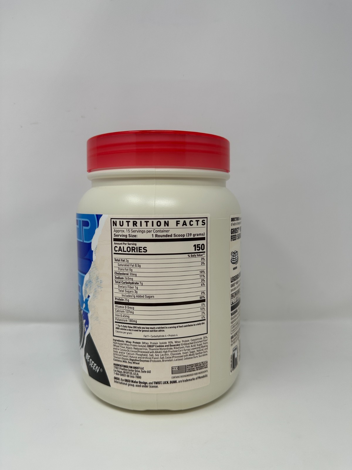 GHOST Whey Protein OREO Flavor 1.3 lb 25g Protein Exp 12/2027 New