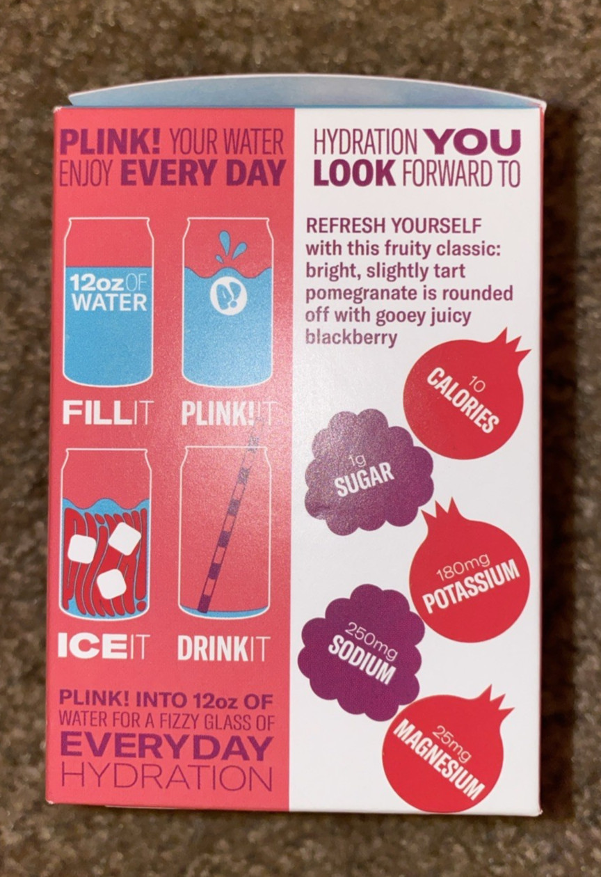 Plink! Hydration Pomegranate Berry Electrolyte Drink Tablet 12 Count