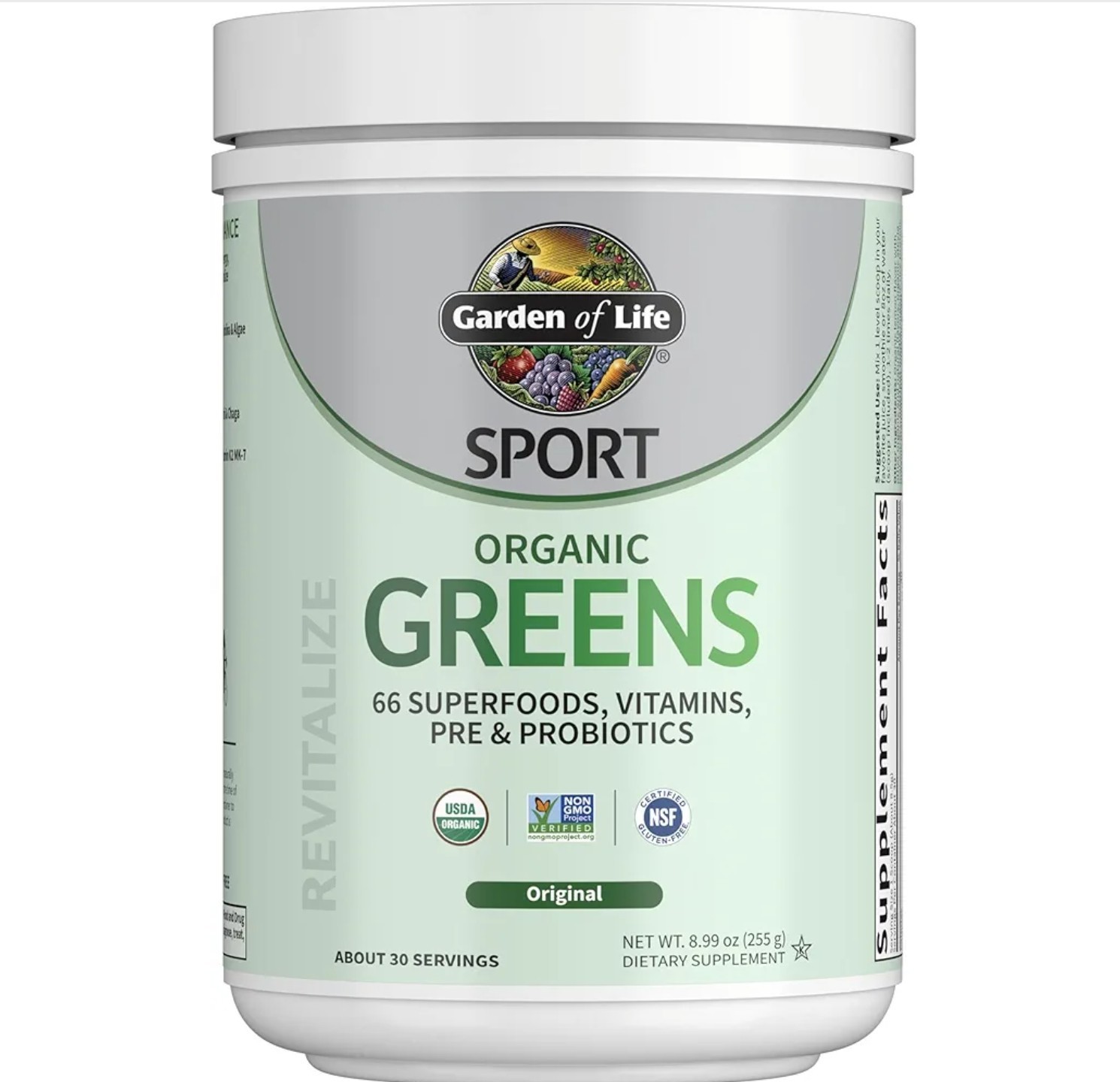 Garden Of Life SPORT ORGANIC GREENS Powder 9 oz (30 Serv) Original Fla BY 05/26