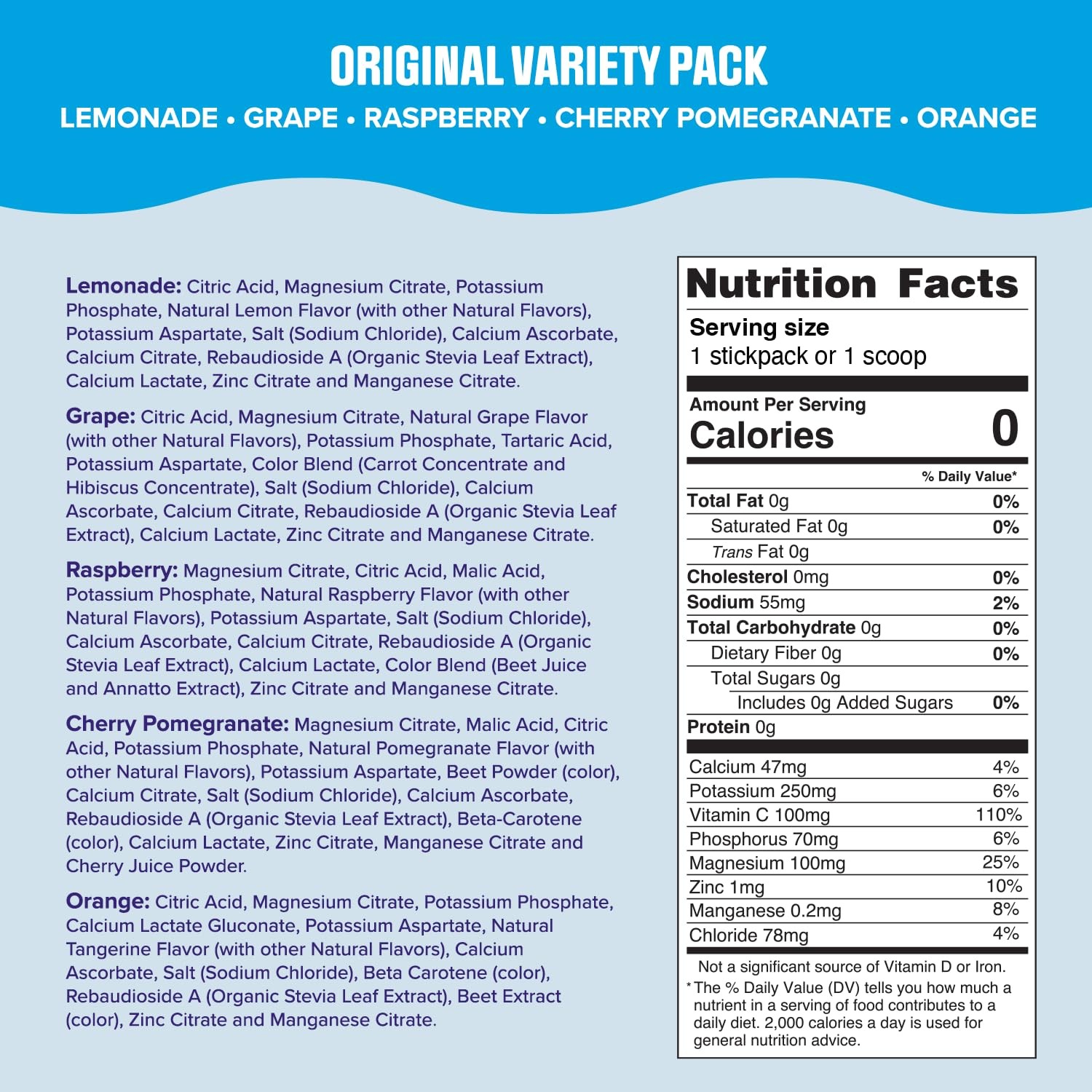 Ultima Replenisher Daily Electrolyte Powder Drink Mix Sugar Original Variety 20