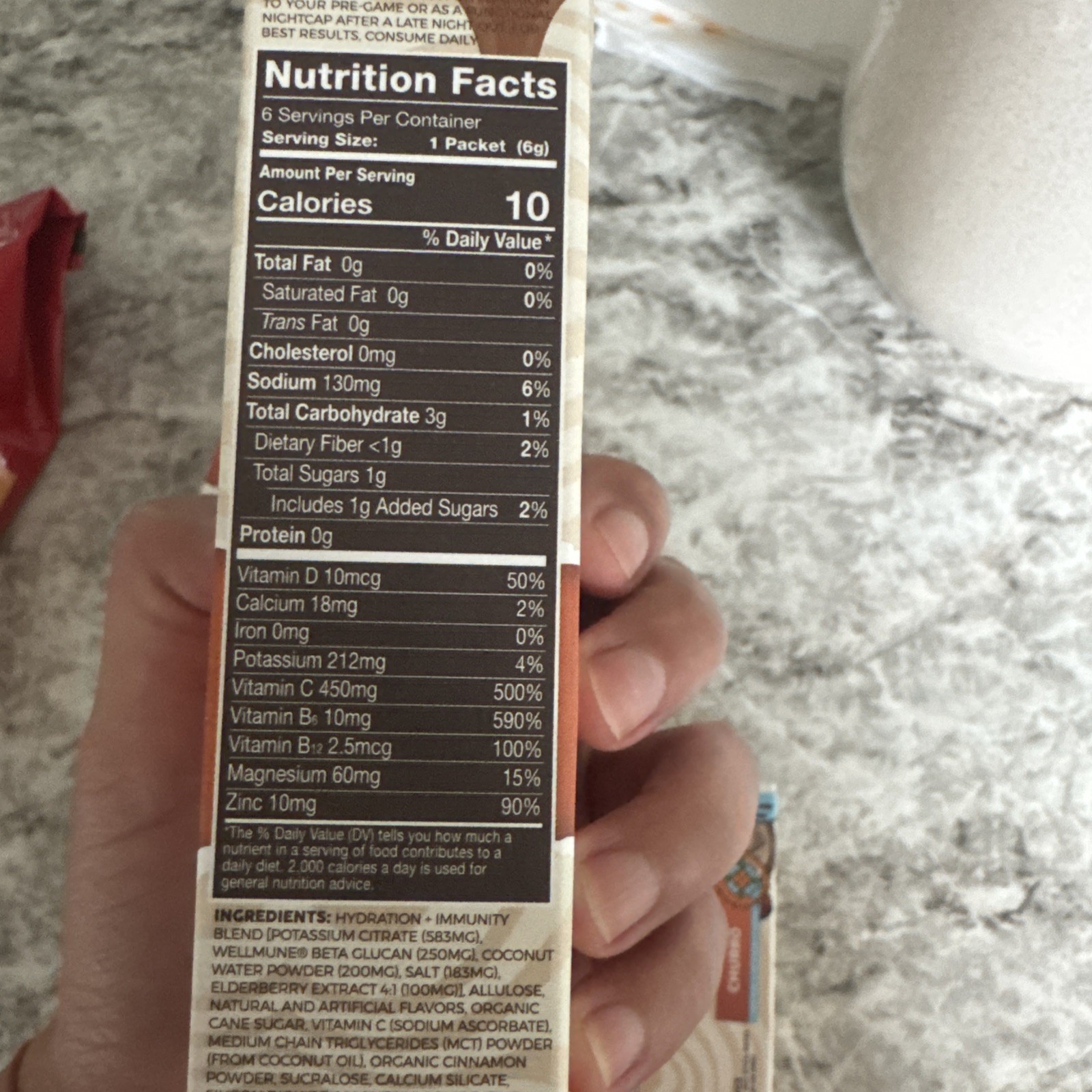 SALUD Hydration + Immunity Drink Mix, 6 Stick Packs On-The-Go Sticks exp 06/2027