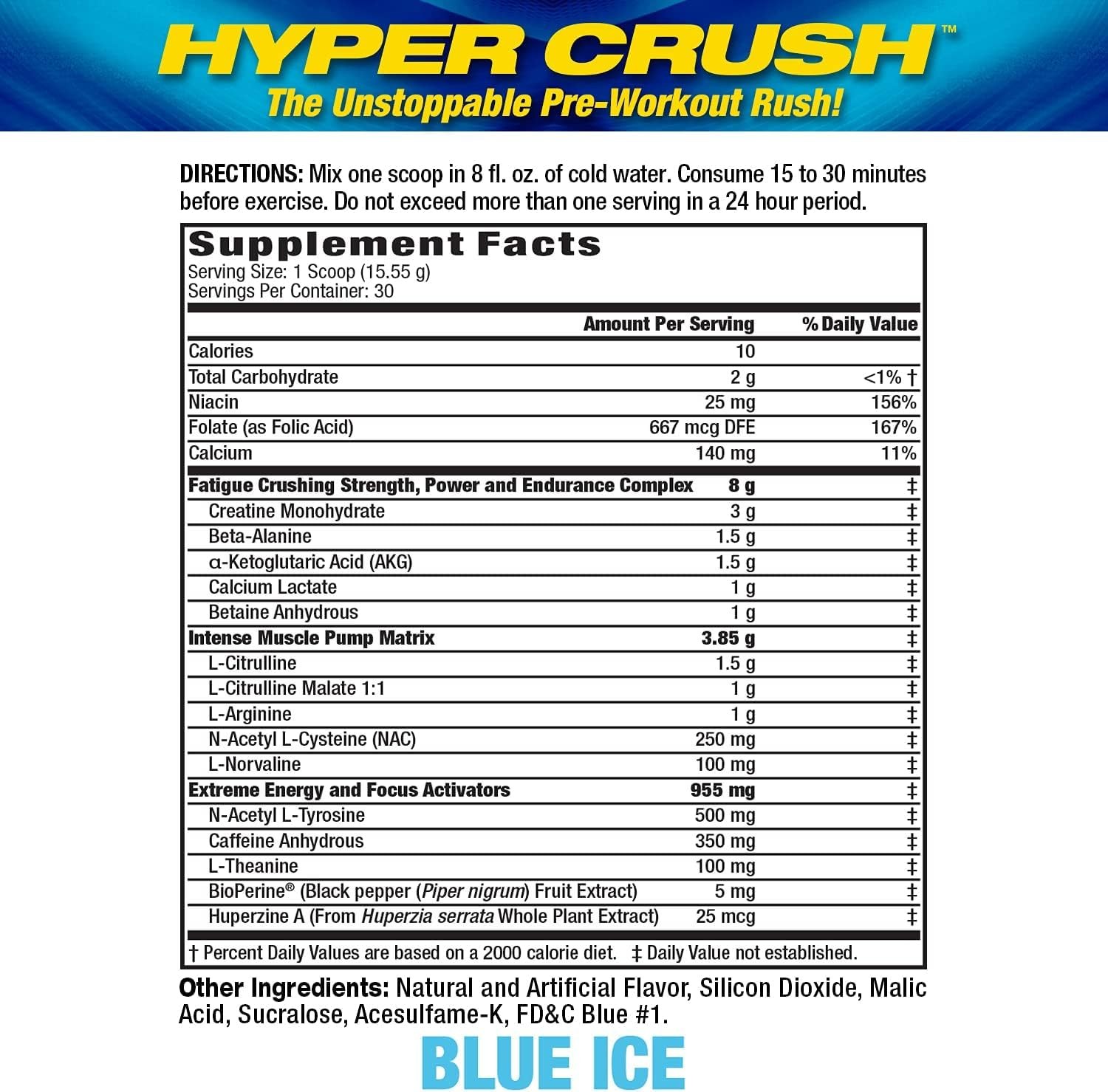 Maximum Human Performance Mhp Hyper Crush Pre Workout Energy Drink Creatine