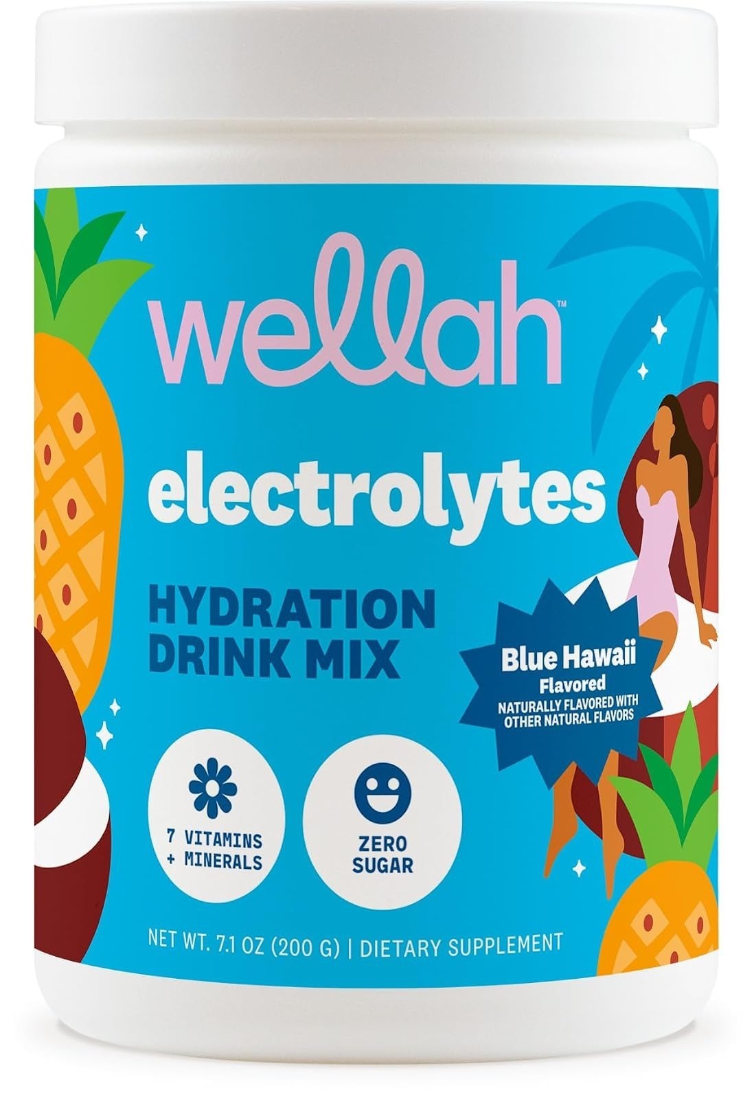 Wellah Electrolytes Powder Strawberry Lemonade 50 Servings Hydration Mix