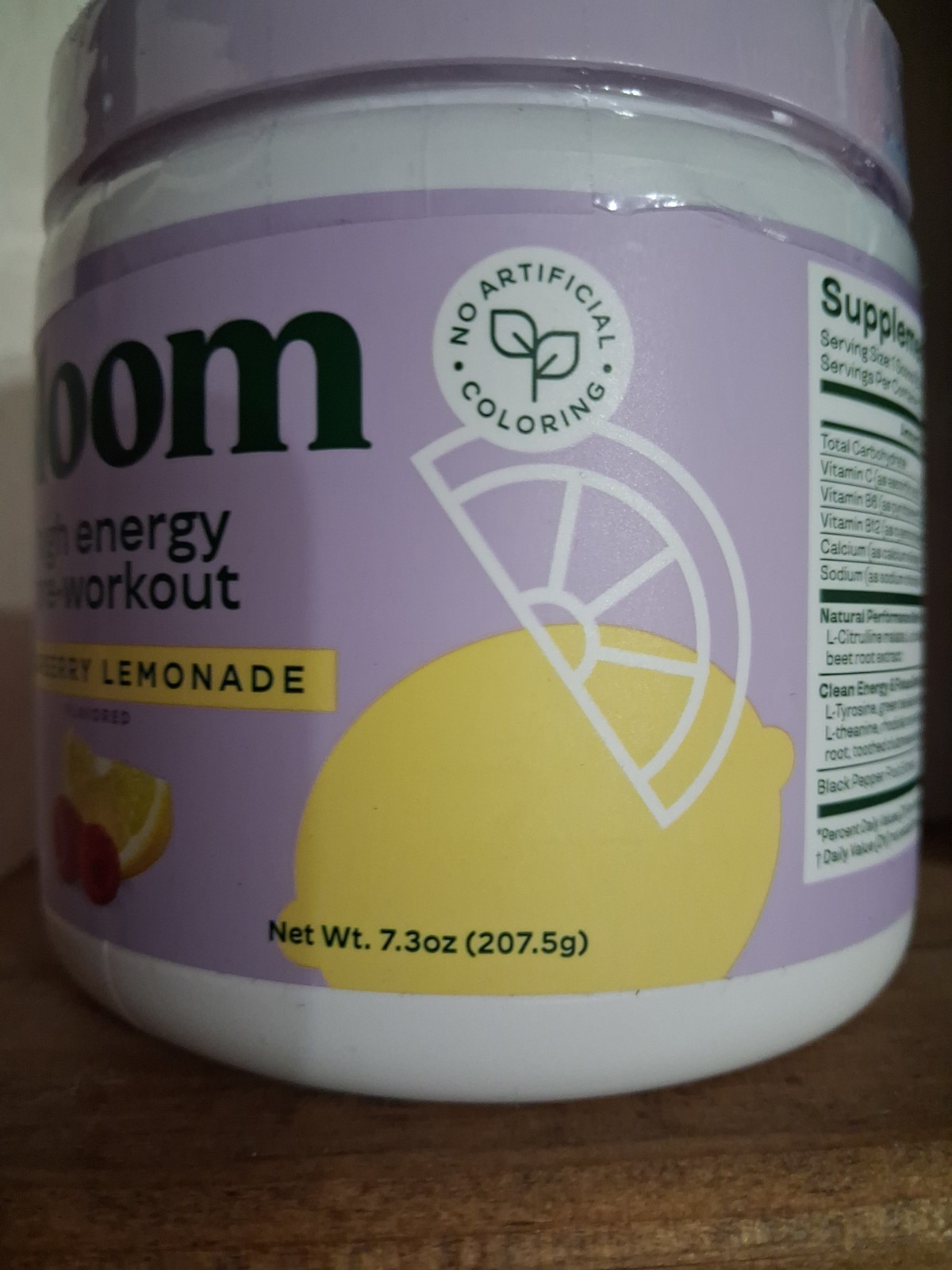 Bloom High Energy pre-workout Raspberry Lemonade 25 Serv 7.3 Oz Exp28 Free Ship