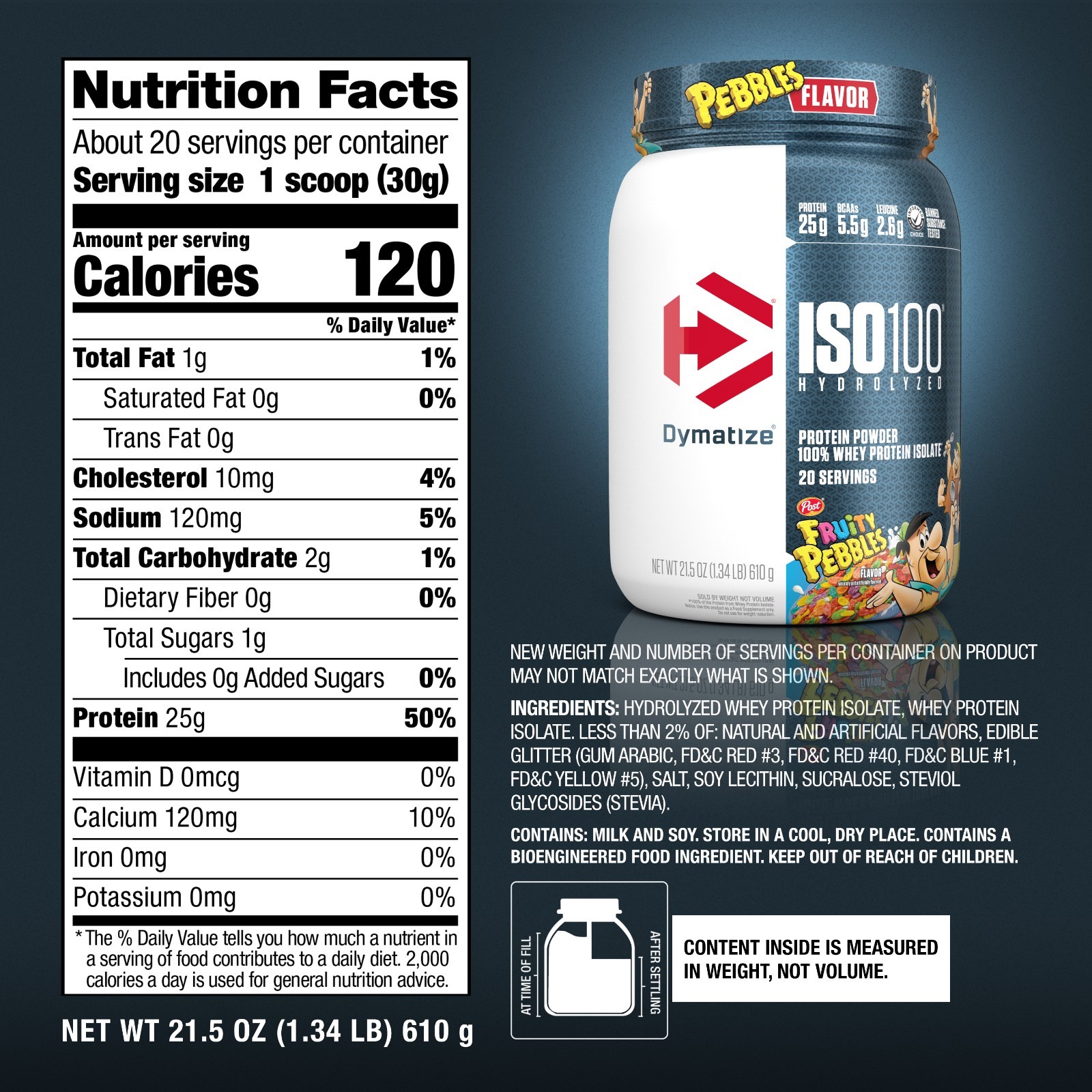 Dymatize ISO100 Fruity Pebbles Whey Isolate 25g 20 Servings