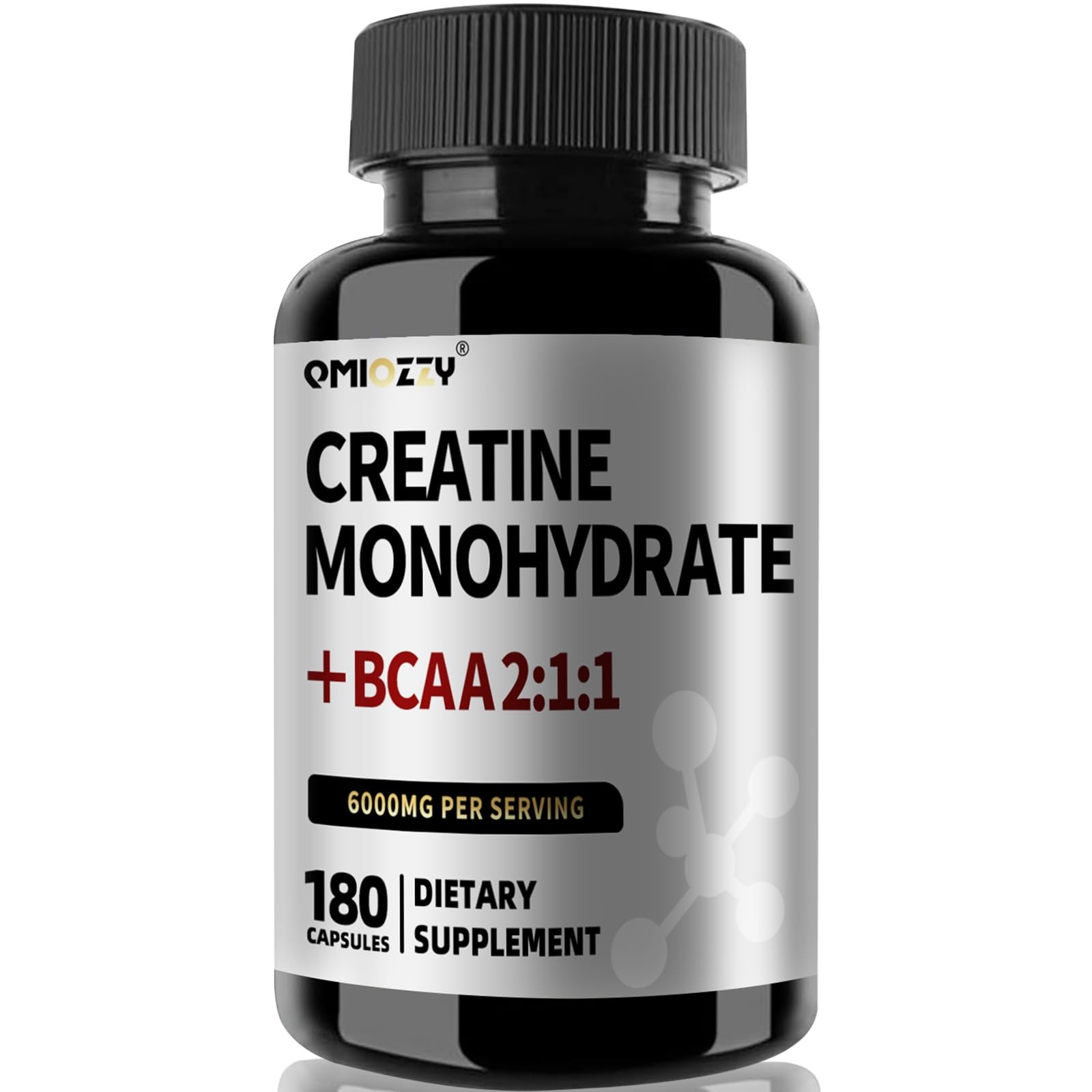 Qmiozzy Micronized Creatine Monohydrate 6000mg BCAA 180 Caps