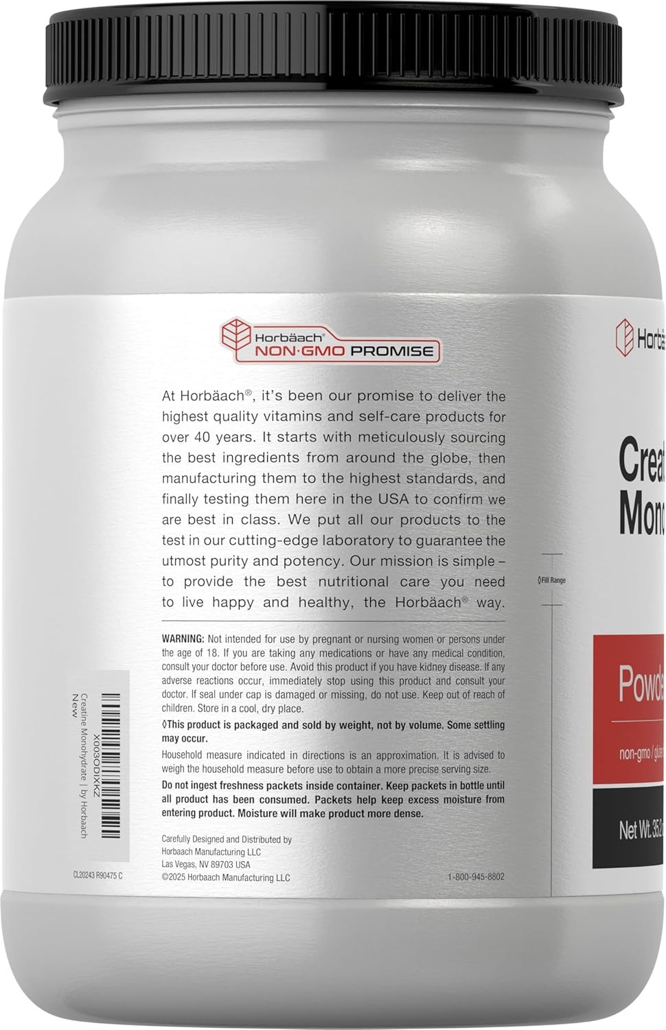 Horbäach Creatine Monohydrate Powder | 2.2lbs (35.2 oz) | Micronized and Unflavo